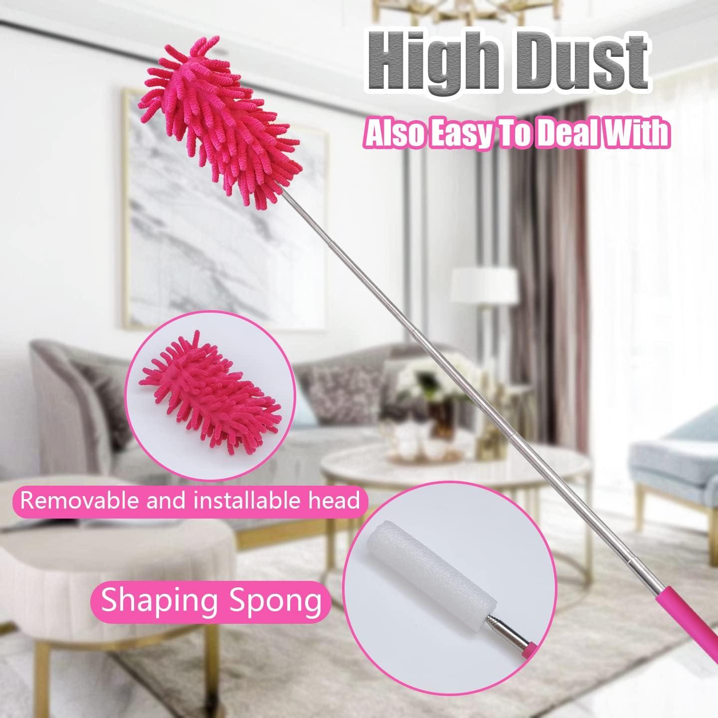 Plumero de Microfibra HDongany 4 Pcs Lavable Extensible 33-76 cm