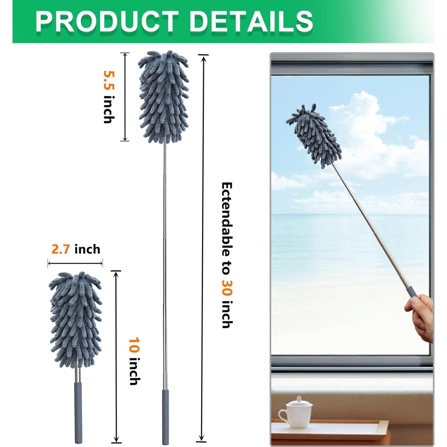 Paquete de 2 Plumeros de Microfibra BAIDOON 76.2 cm Lavables