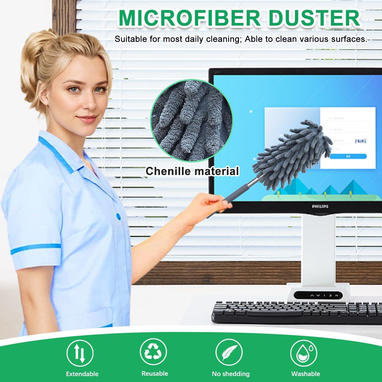 Paquete de 2 Plumeros de Microfibra BAIDOON 76.2 cm Lavables