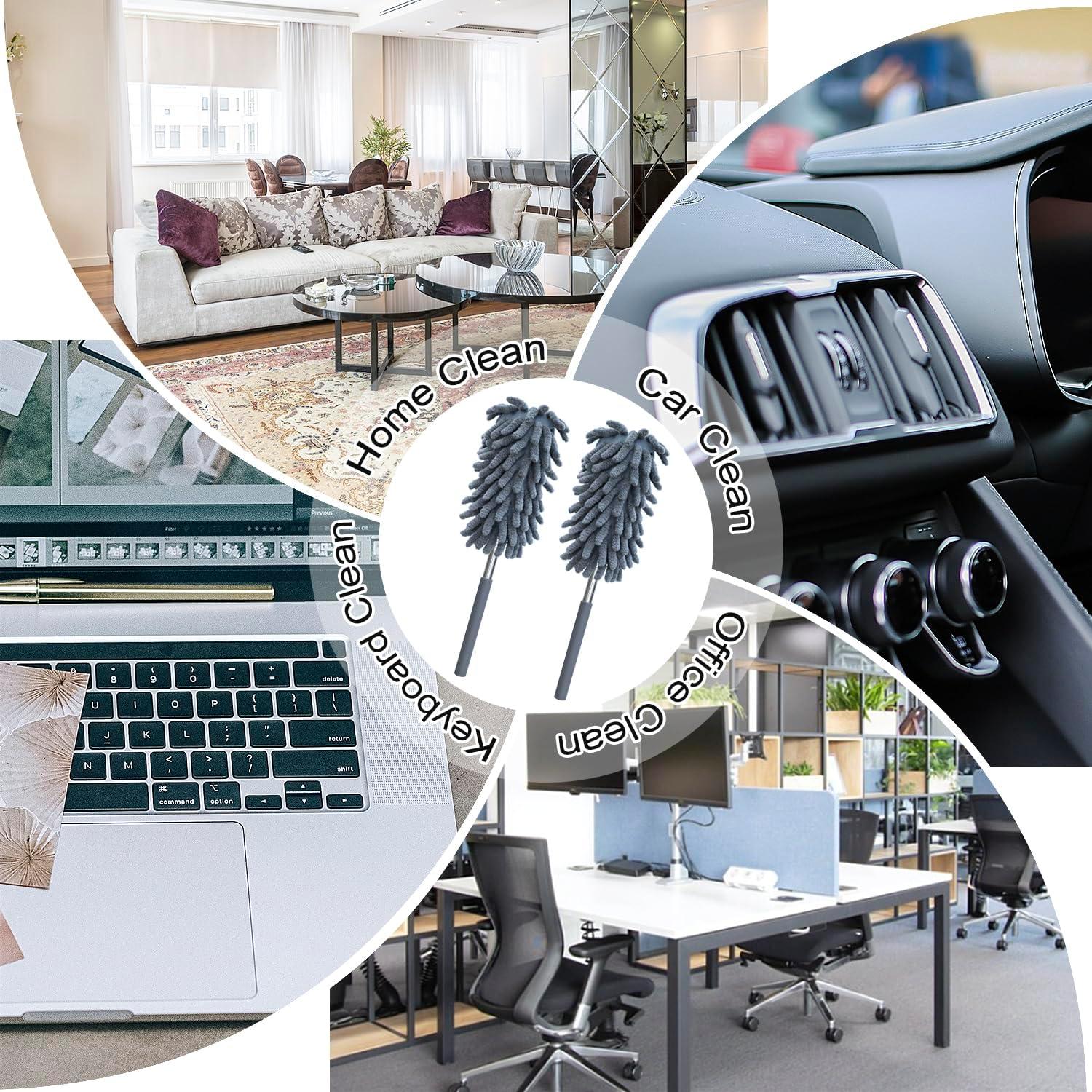 Paquete de 2 Plumeros de Microfibra BAIDOON 76.2 cm Lavables