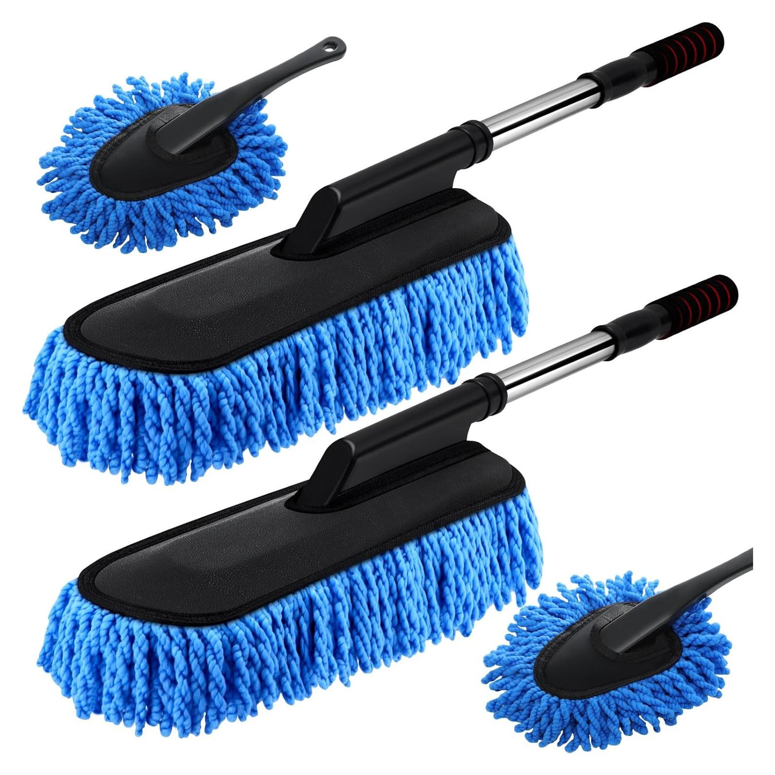 Kit de Plumero de Microfibra Tanlade 4 Piezas para Auto Azul