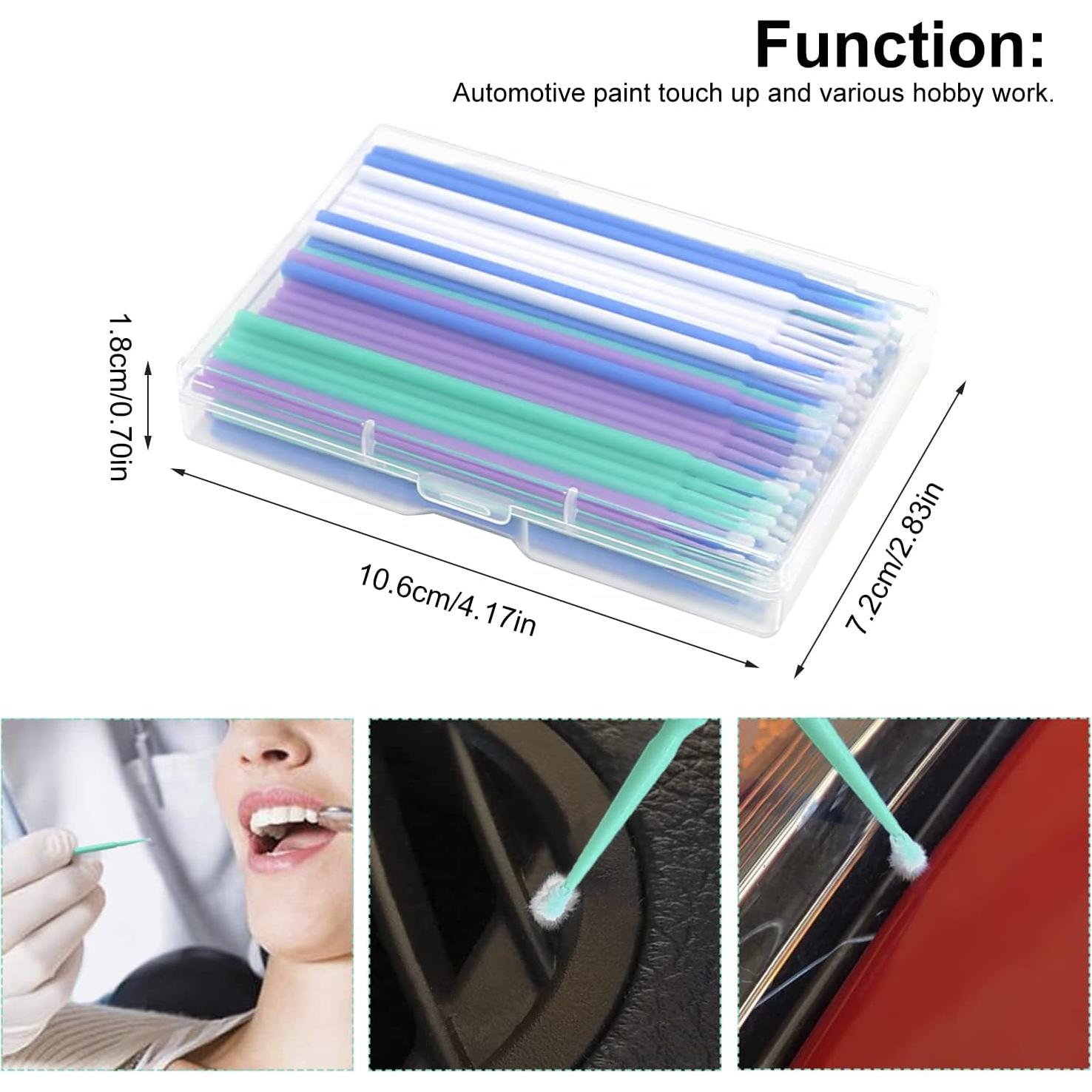 Pinceles Micro Aplicadores UOIENRT 200 Pcs 1-2.5mm para Pintura