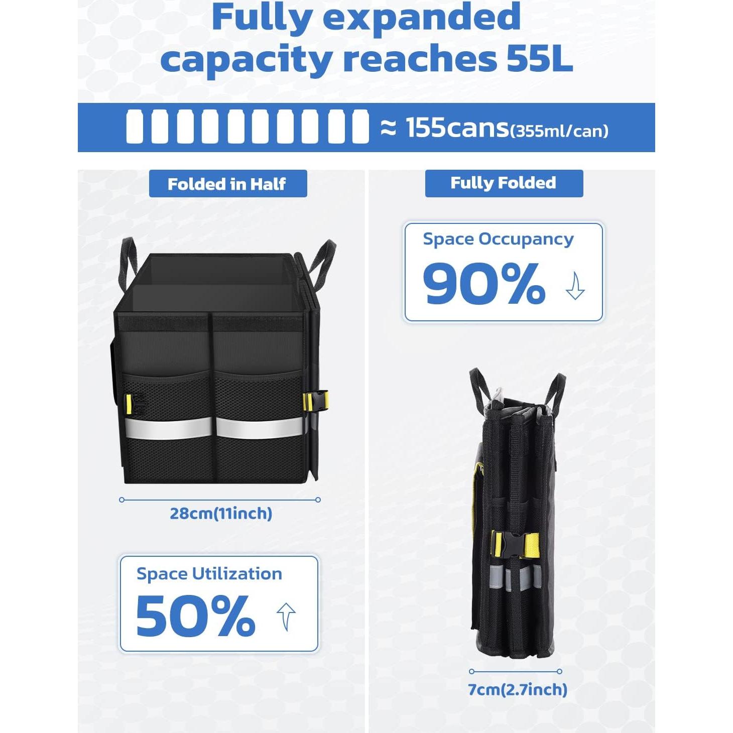 Organizador de Maletero Oasser 55L Plegable Impermeable Negro