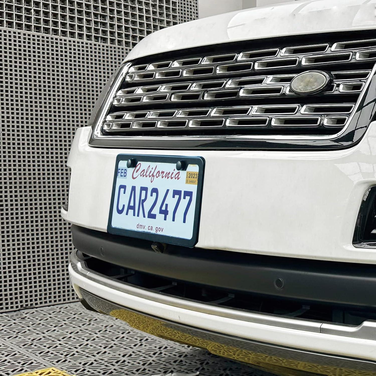 2 Marcos de Placas de Licencia Negros Mate Lengnoyp 31.5x16 cm