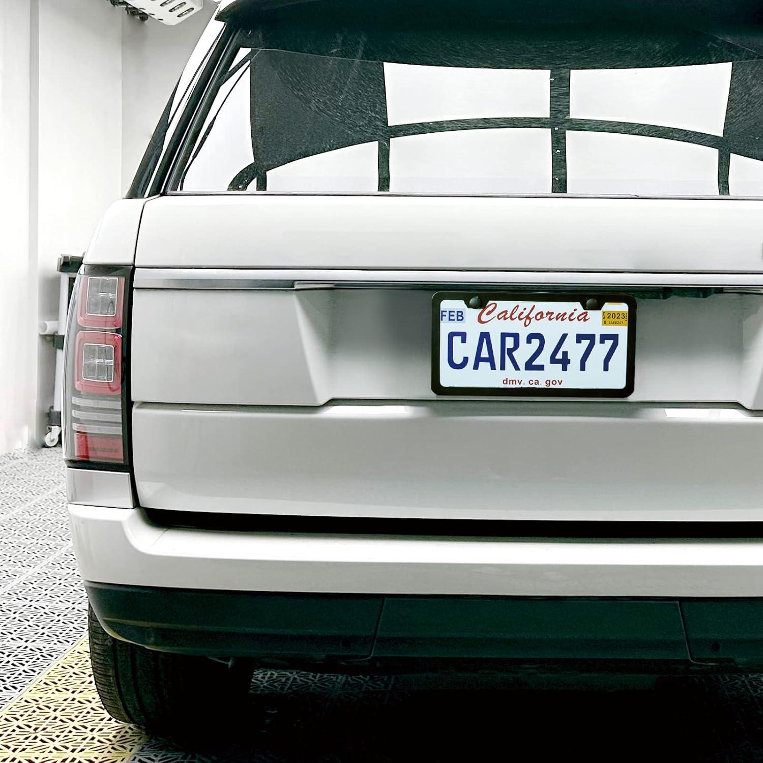 2 Marcos de Placas de Licencia Negros Mate Lengnoyp 31.5x16 cm