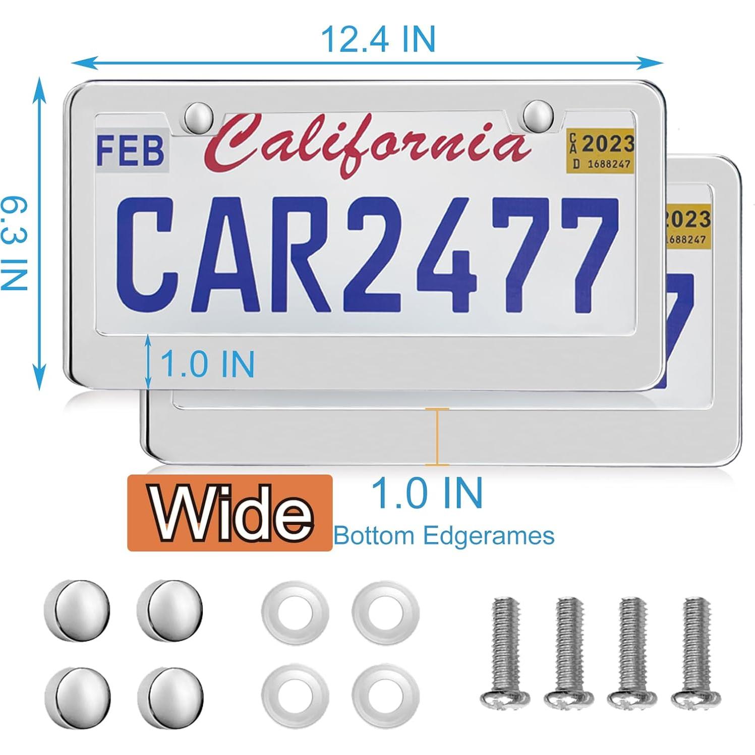 Paquete de 2 Marcos de Placas de Licencia Lengnoy Plateados