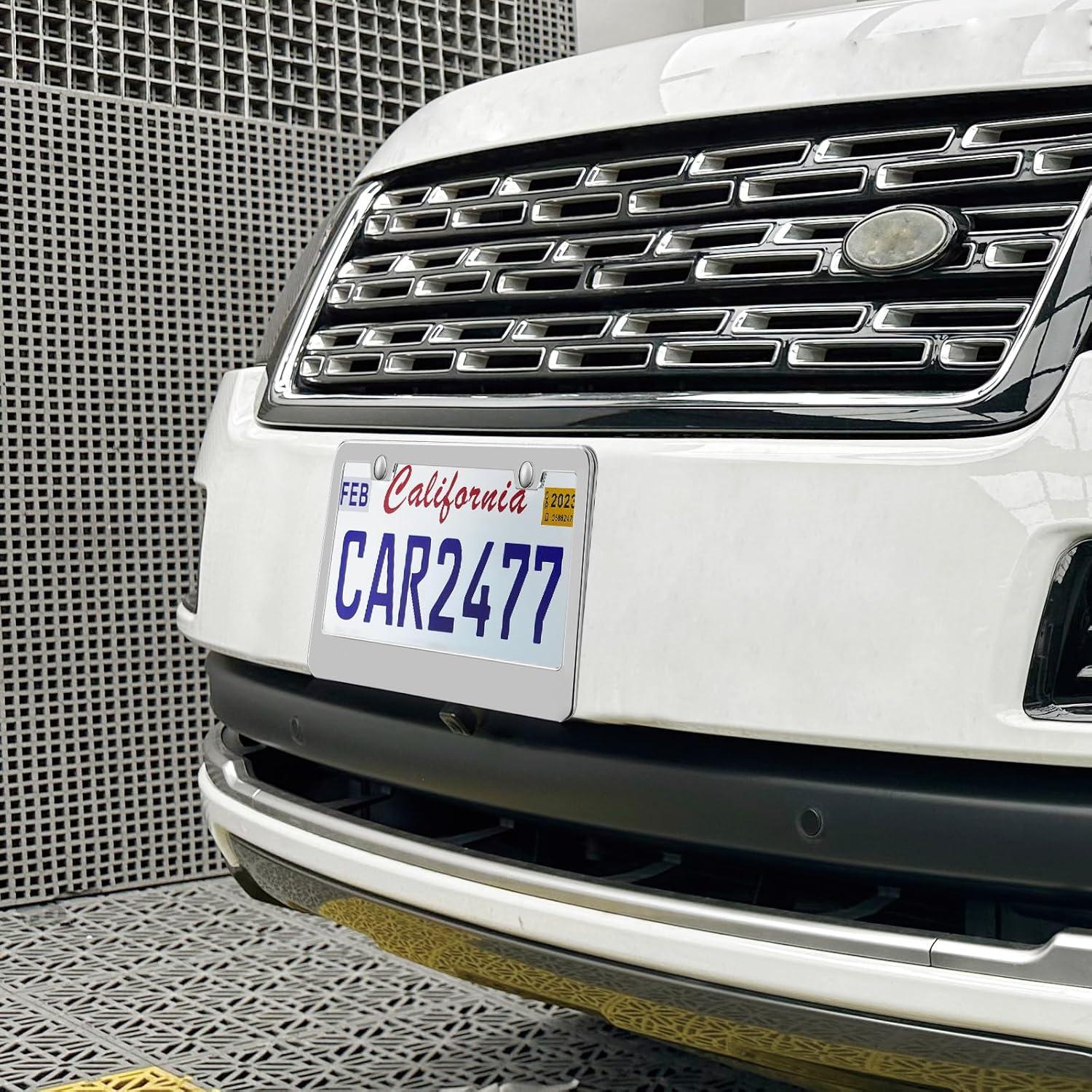 Paquete de 2 Marcos de Placas de Licencia Lengnoy Plateados