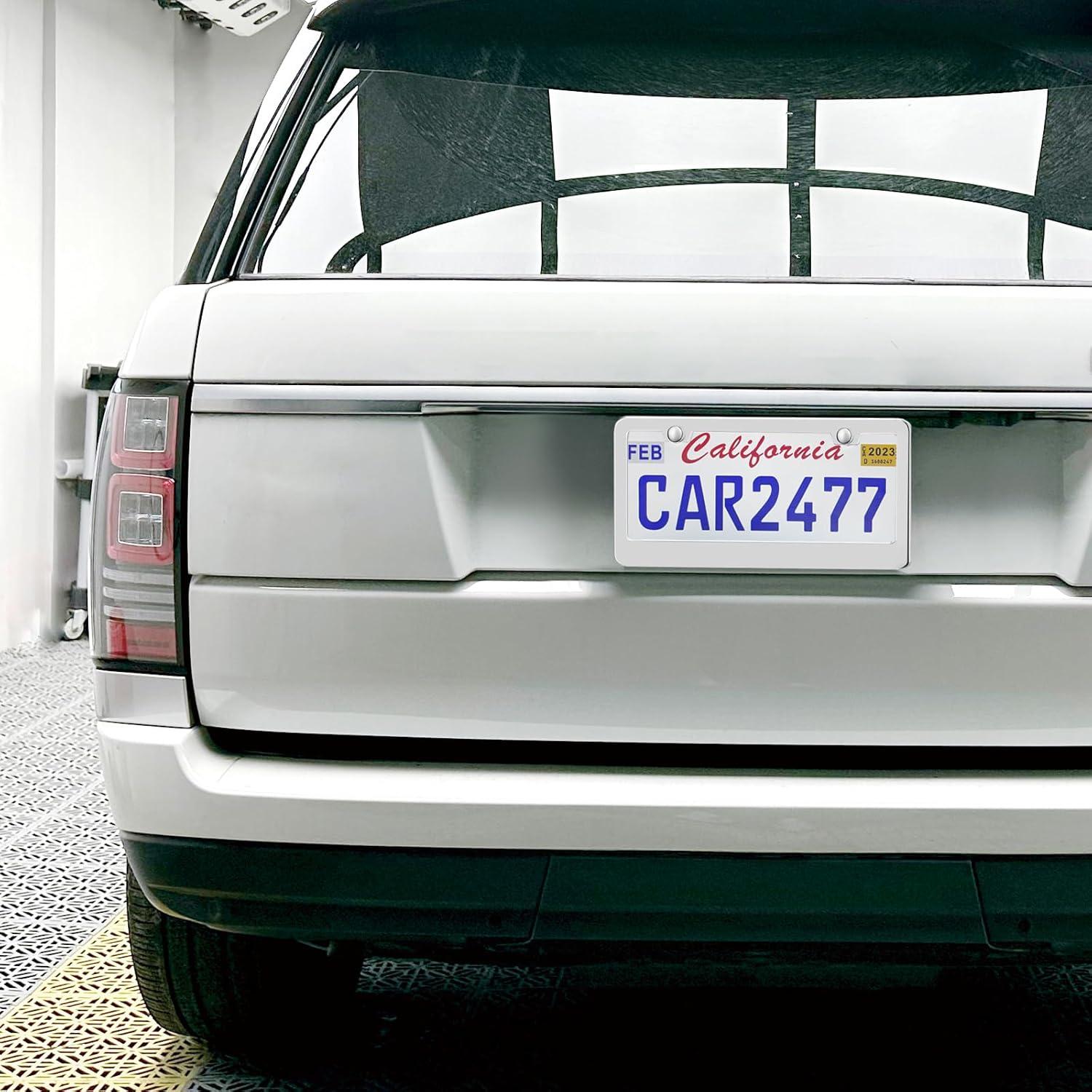 Paquete de 2 Marcos de Placas de Licencia Lengnoy Plateados