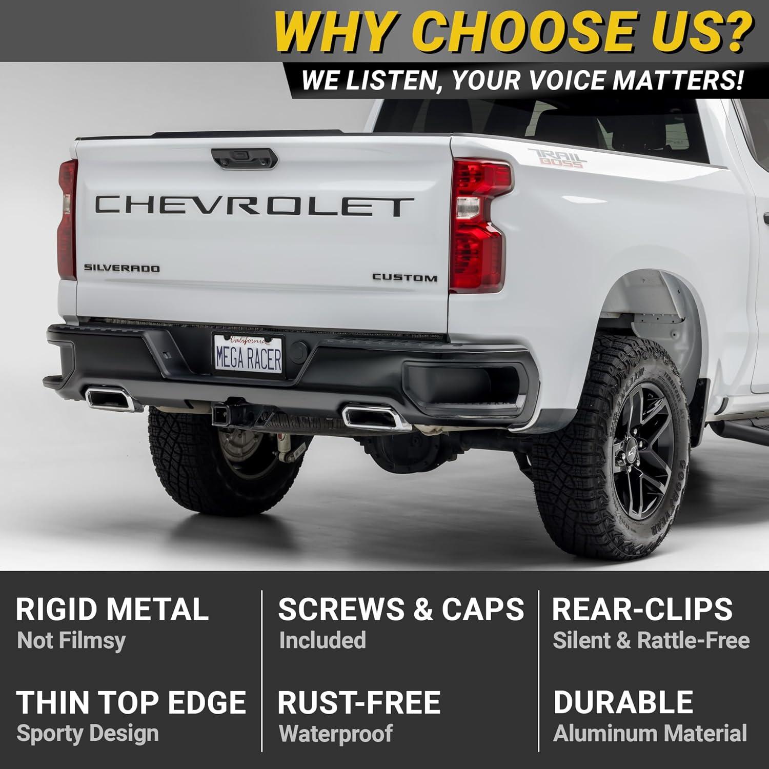 Marco de Placa de Licencia Negro Mate Mega Racer - 2 Piezas, Acero Inoxidable