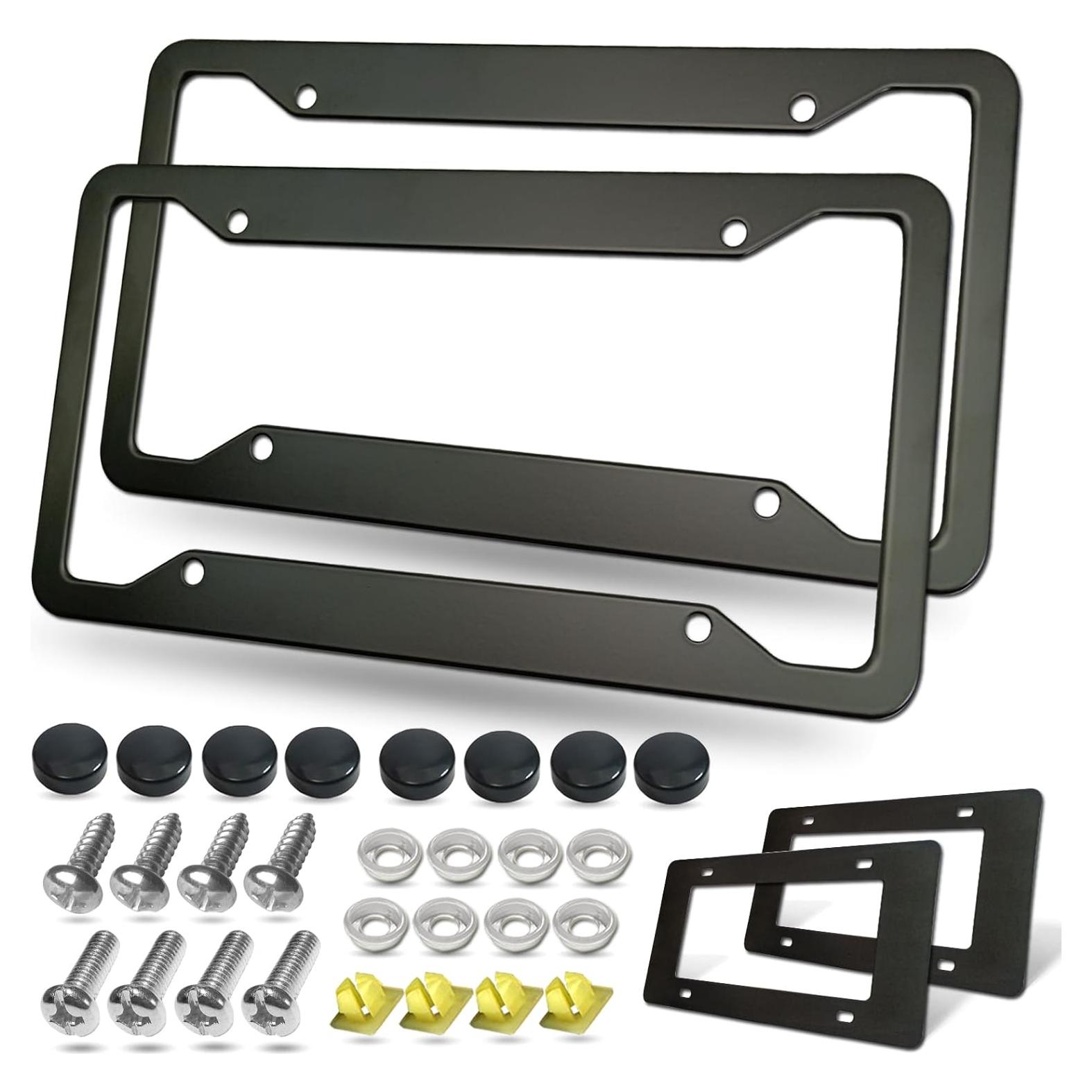 Marco de Placa de Licencia BGGTMO Aluminio Negro Mate - 2 Pzas