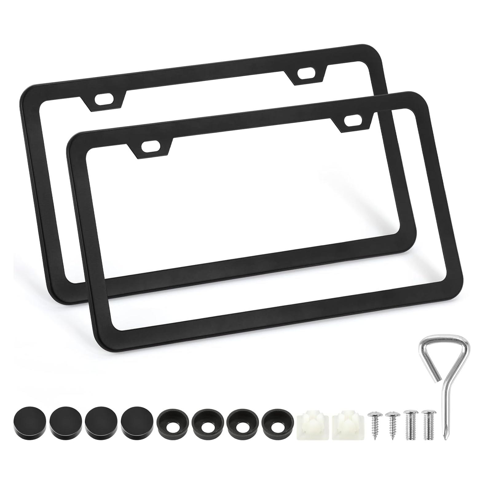 Marco de Placa de Licencia Aluminio PBPAO Negro 2 Agujeros