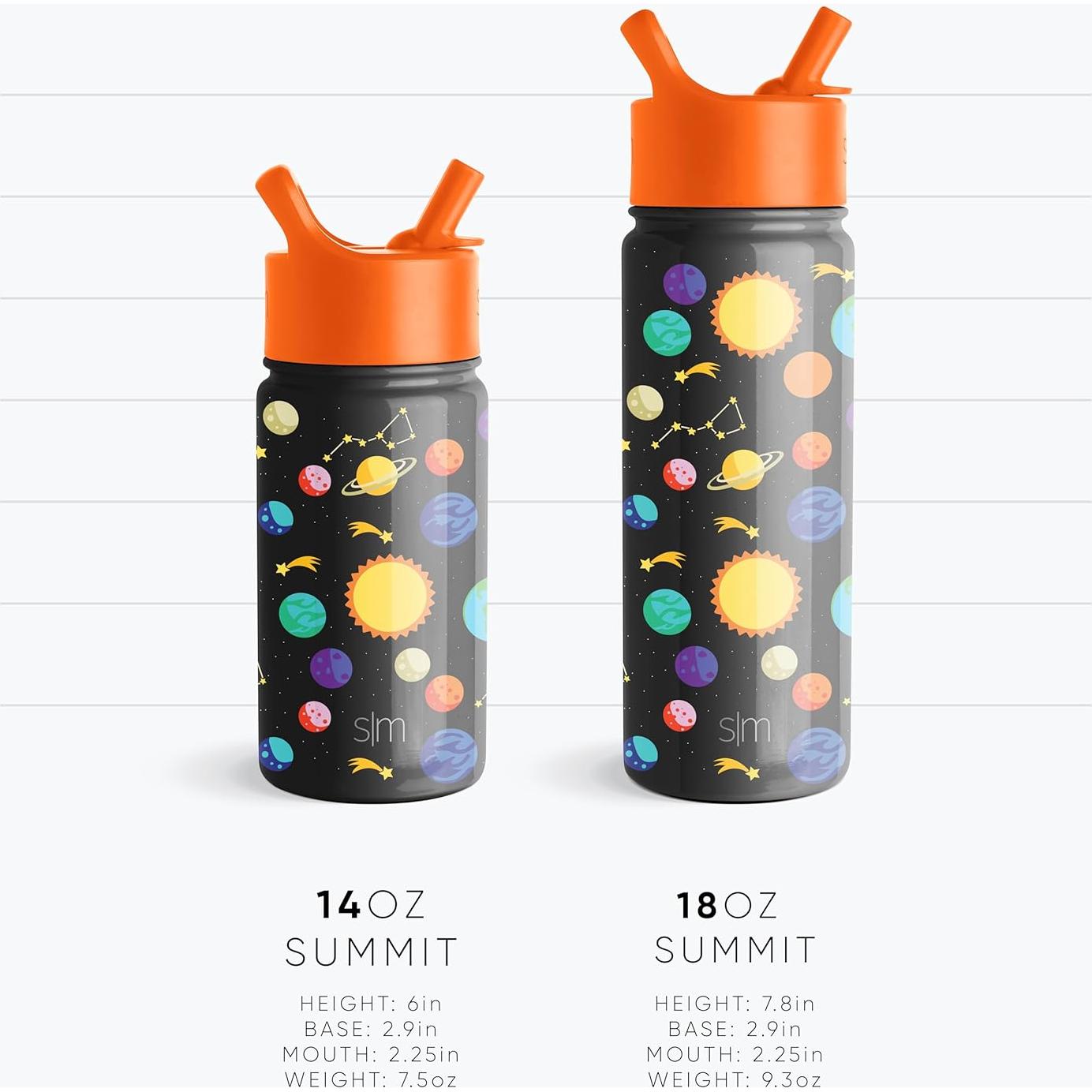 Botella de Agua Aislada Simple Modern 414ml Niños Ruedas Arriba