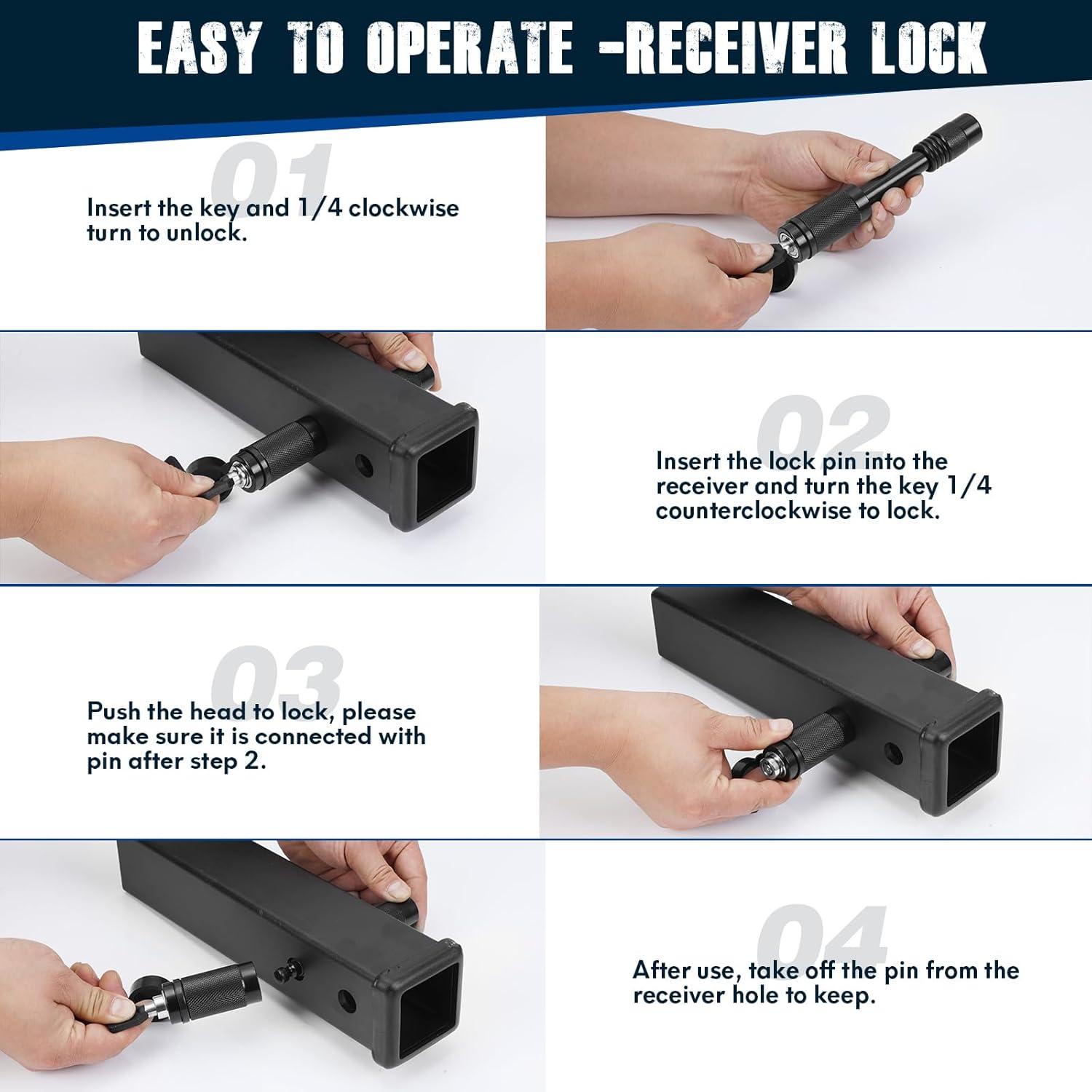 Cerradura de Enganche de Remolque Soarify 5/8" x 3" Antirrobo