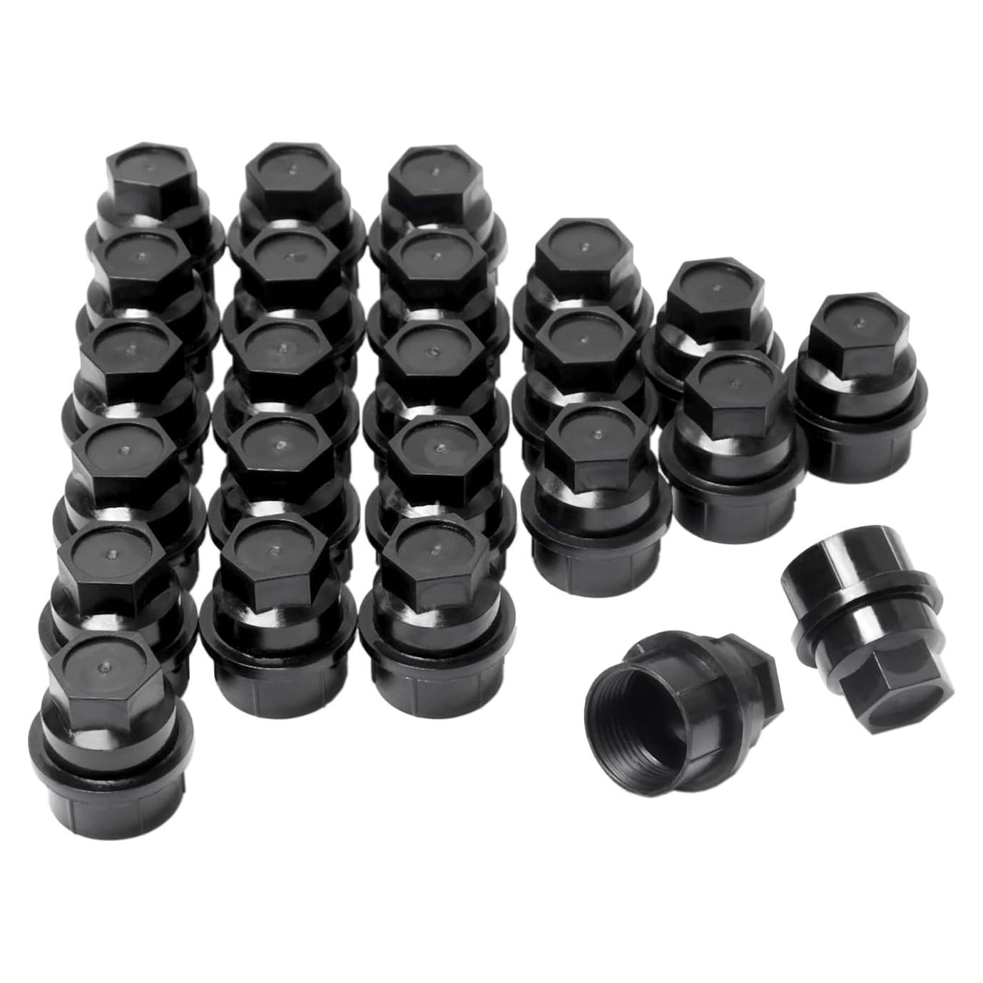 Juego de 24 Tapas de Tuerca de Rueda Mardarth M27x2.0 Negro