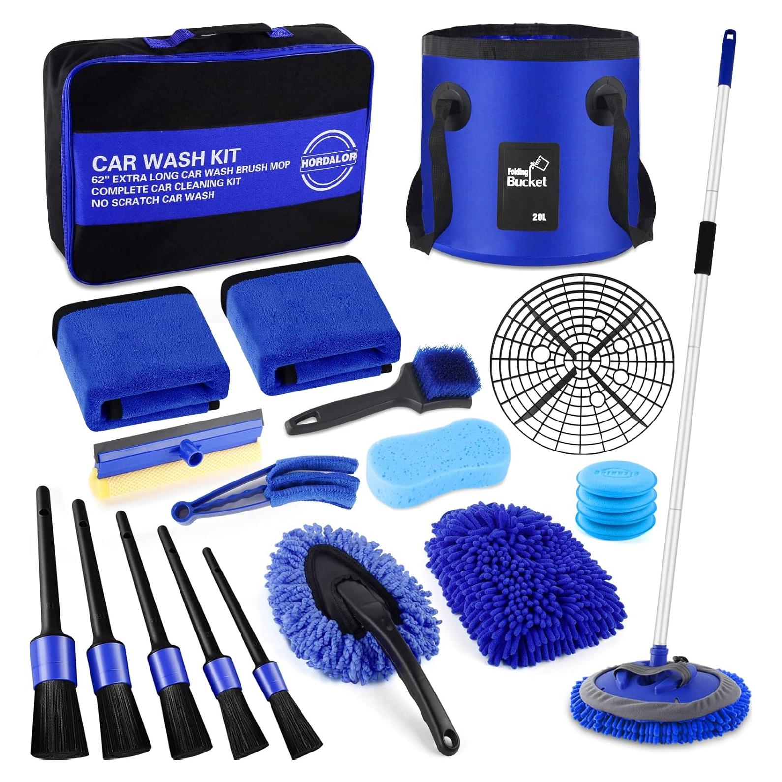 Kit de Lavado de Autos HORDALOR 21 Piezas con Cepillo 157 cm