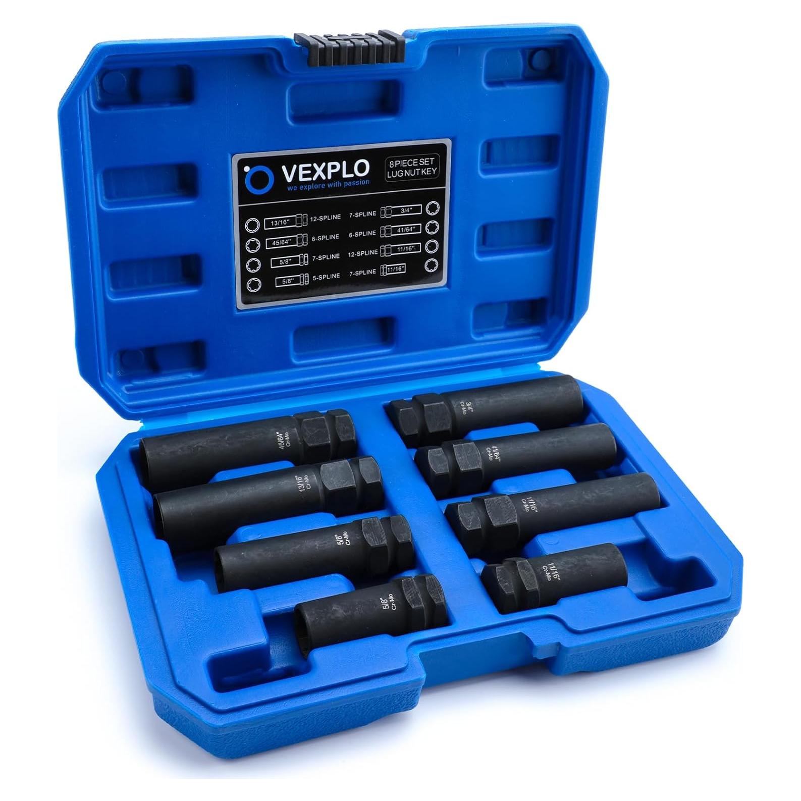 Juego de Llave de Tuerca de Spline VEXPLO 8 Piezas Acero