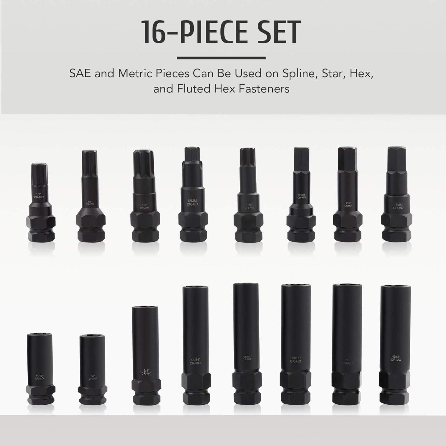 Conjunto de Llaves de Tuerca de Bloqueo 16 Piezas Orion Motor Tech