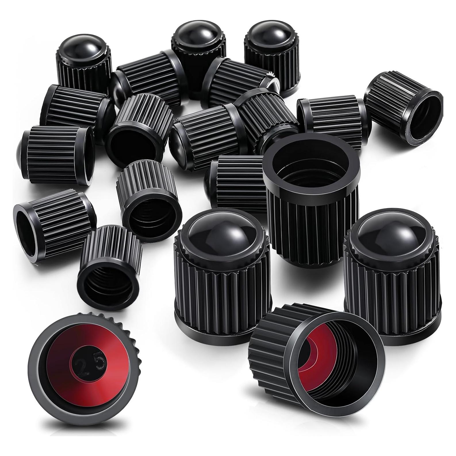 Tapas de Válvula de Neumático Outus 20 Piezas Plástico Negro