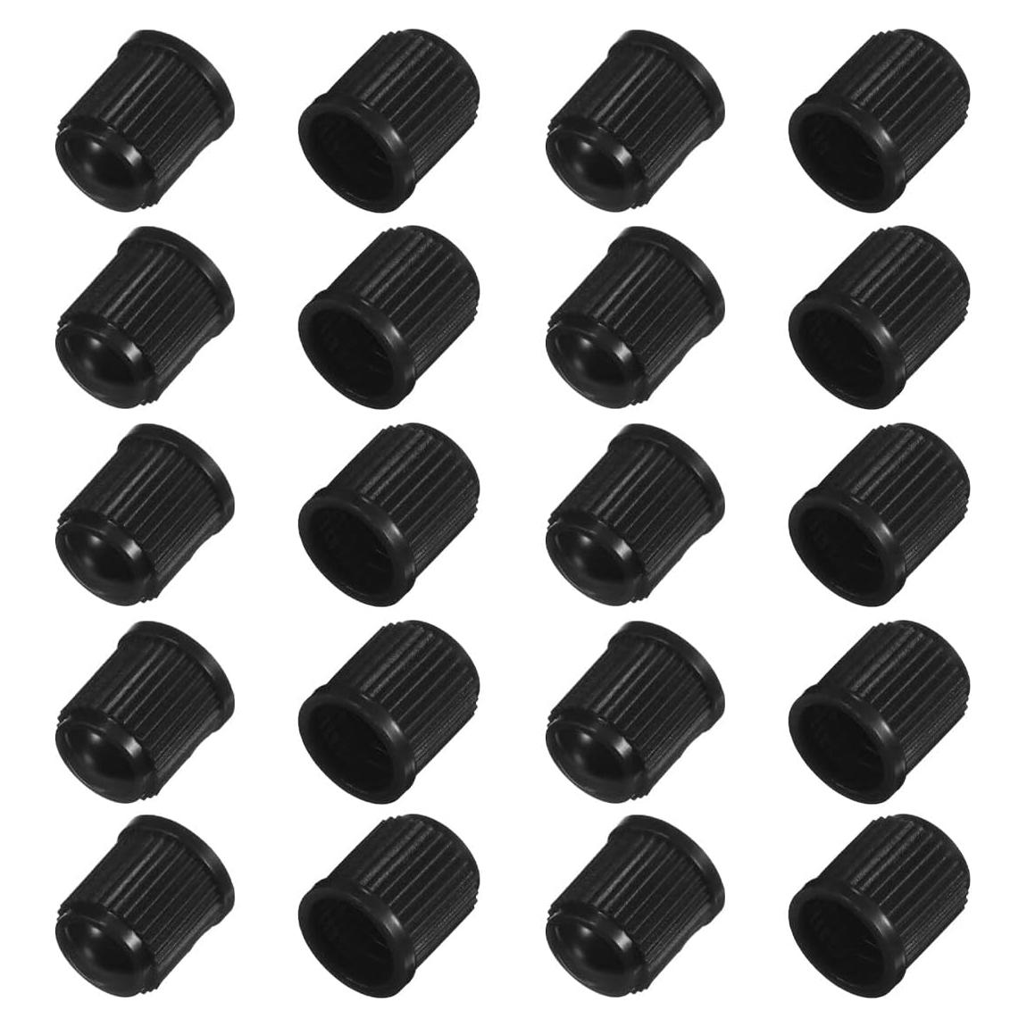 20 Tapones de Válvula de Neumático KITUREK - Universales Negros