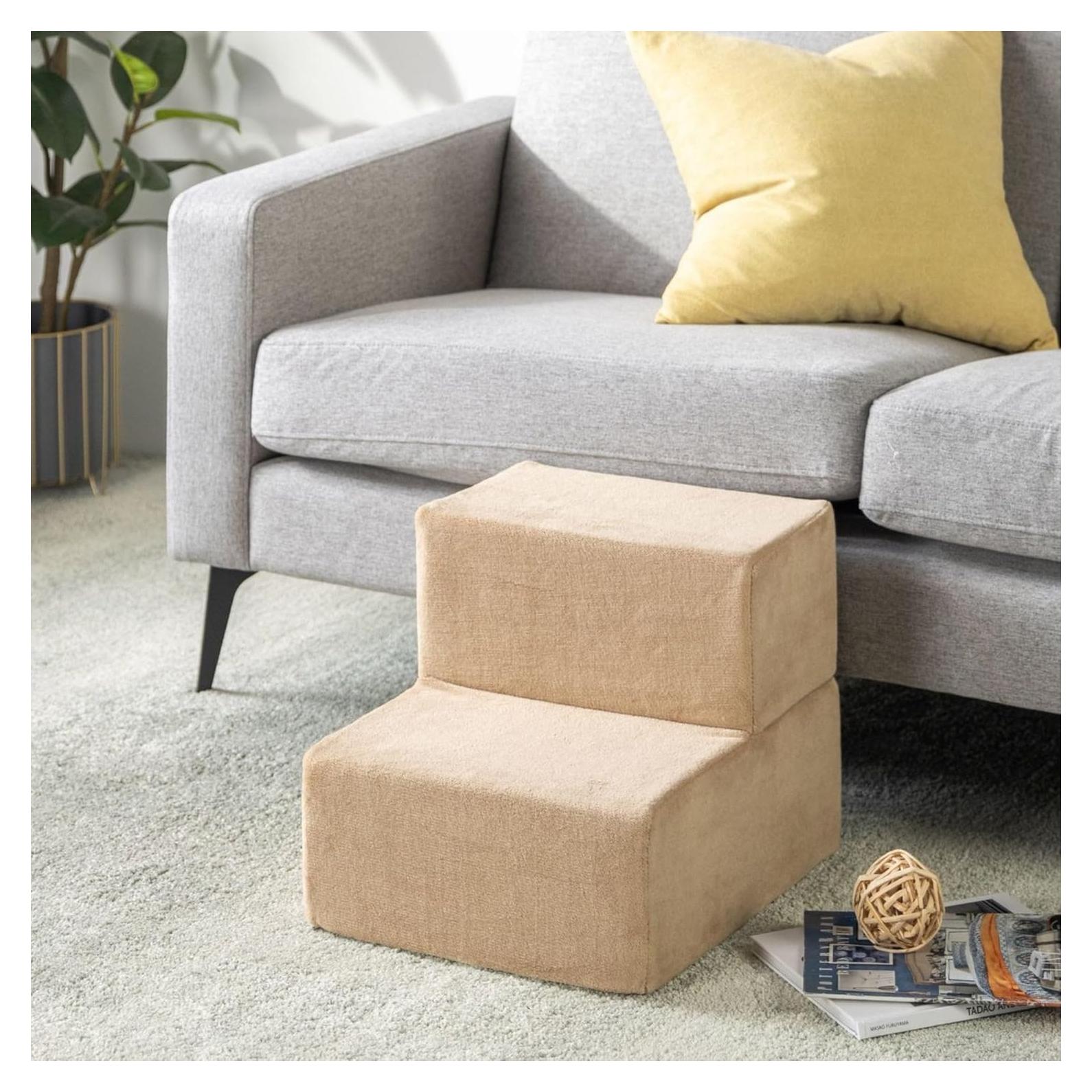 Escalera para Mascotas ZINUS Extra Pequeña 2 Escalones Beige