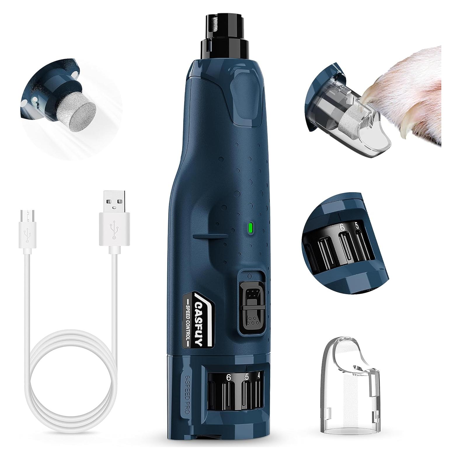 Molinillo de Uñas para Perros Casfuy N65 Silencioso 6 Velocidades