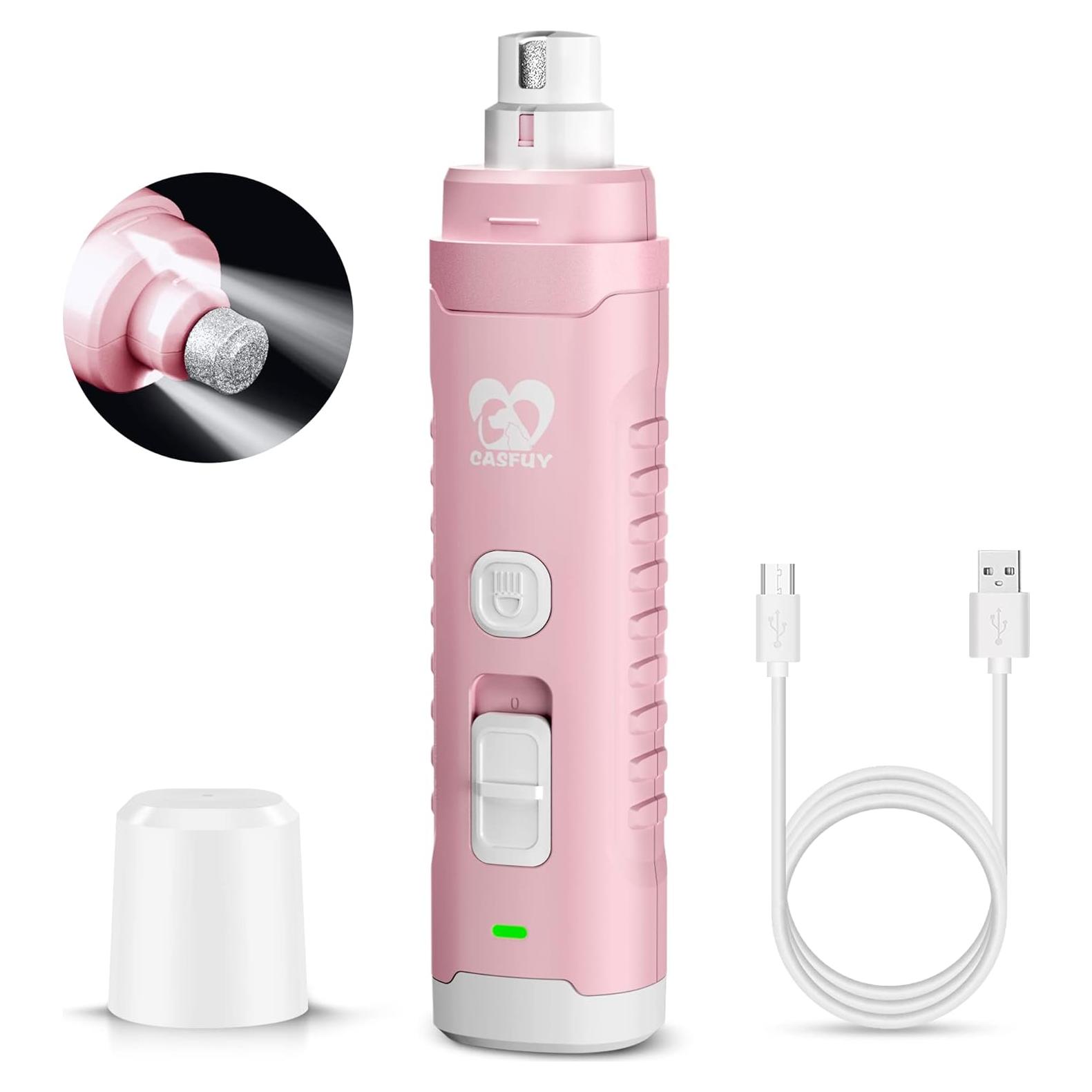 Molinillo de Uñas Eléctrico Casfuy Rosa 2 Velocidades LED