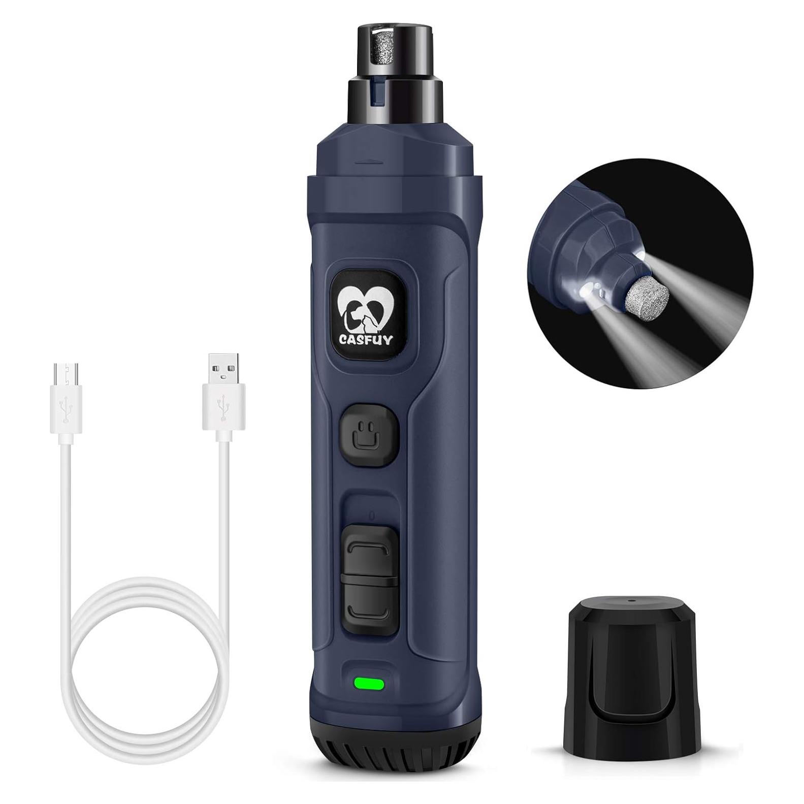 Molinillo de Uñas Eléctrico Casfuy con 2 Luces LED - Silencioso