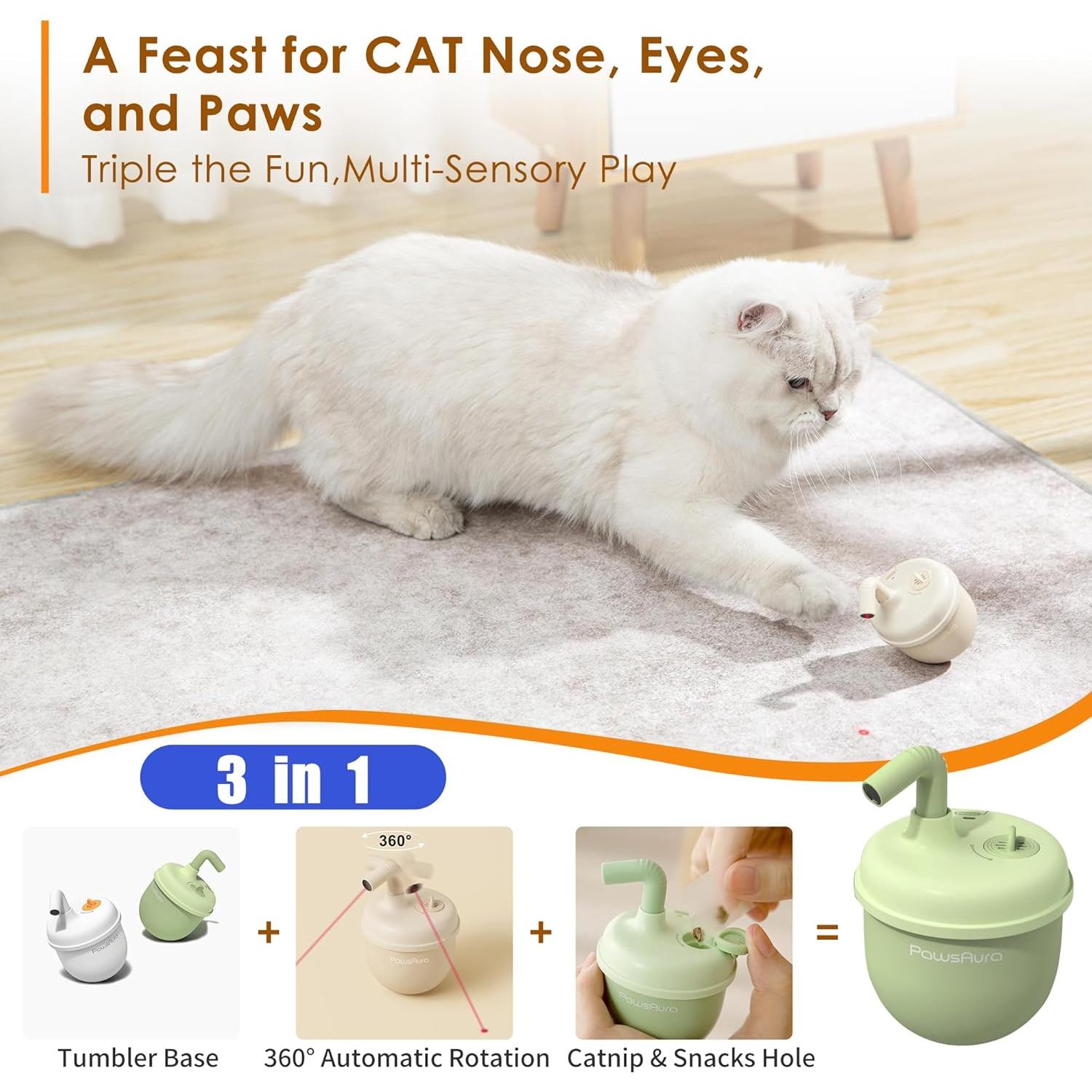 Juguete Interactivo Automático para Gatos Estbicn W-01 - Puntero Láser 360°