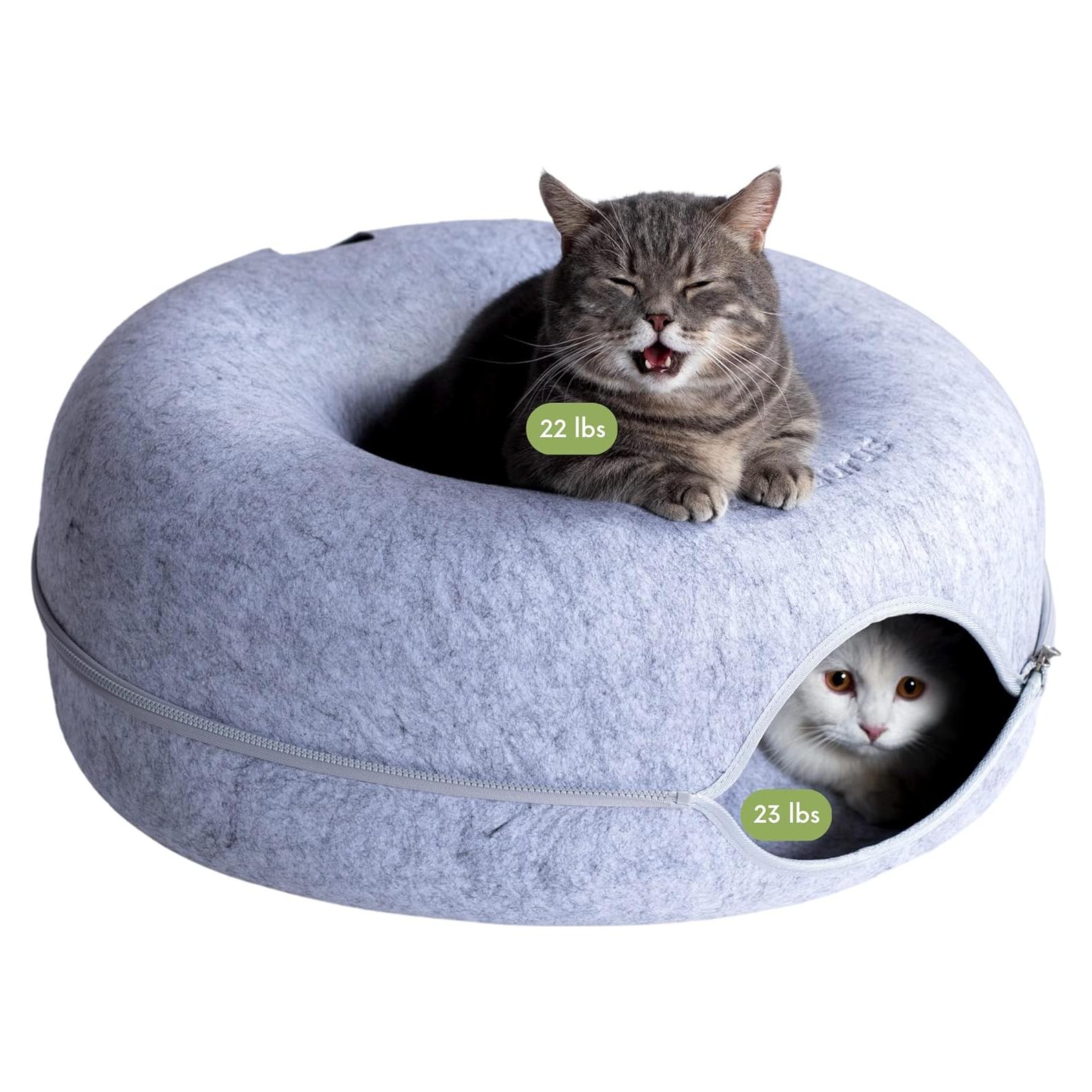 Cueva para Gatos CATTASAURUS Peekaboo Grande Gris Claro
