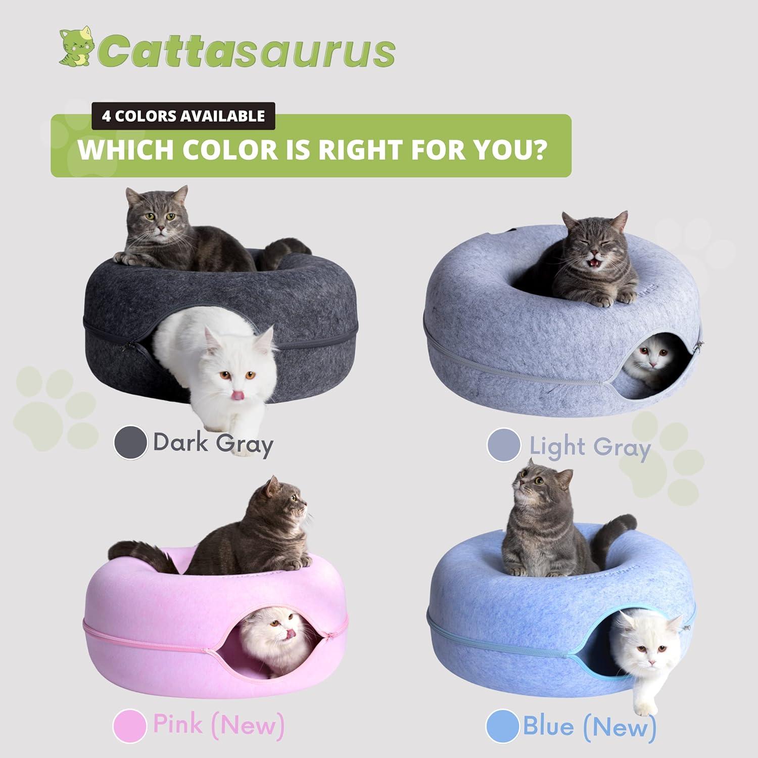 Cueva para Gatos CATTASAURUS Peekaboo Grande Gris Claro