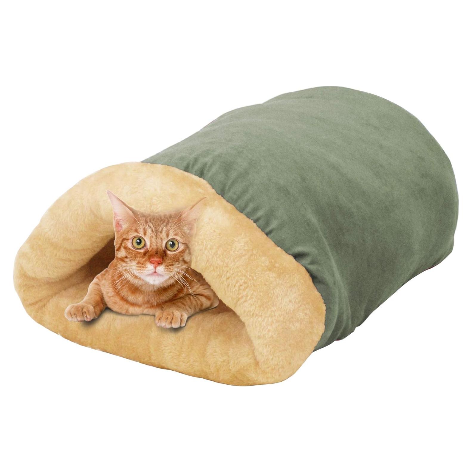 Cama para Gatos 4 en 1 GOOPAWS Autocalentable Verde Salvia