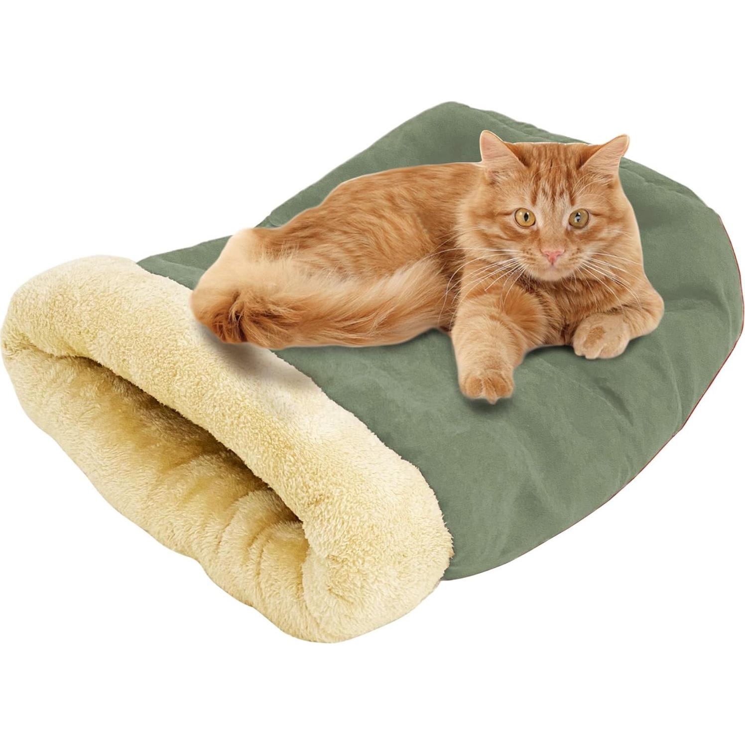Cama para Gatos 4 en 1 GOOPAWS Autocalentable Verde Salvia