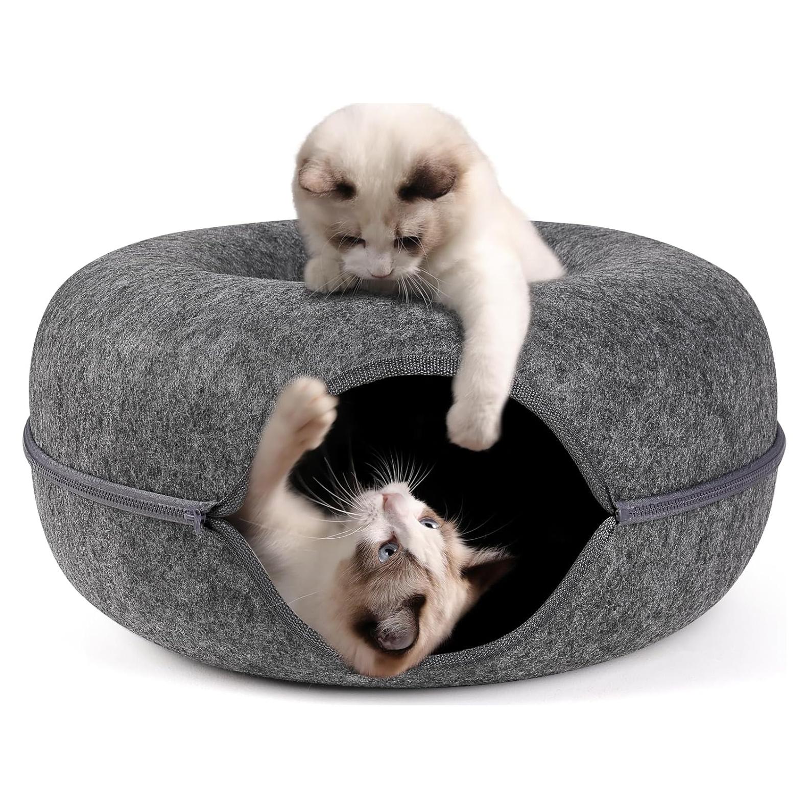 Cueva de Gato Bininl Túnel Redondo Desmontable 50.8cm Gris