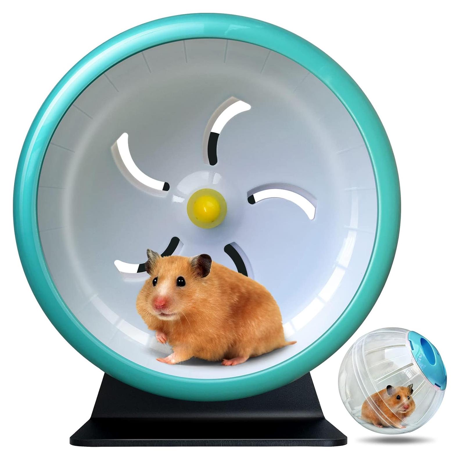 Rueda de Hámster 17.8 cm TieLishor Silenciosa Ajustable Azul