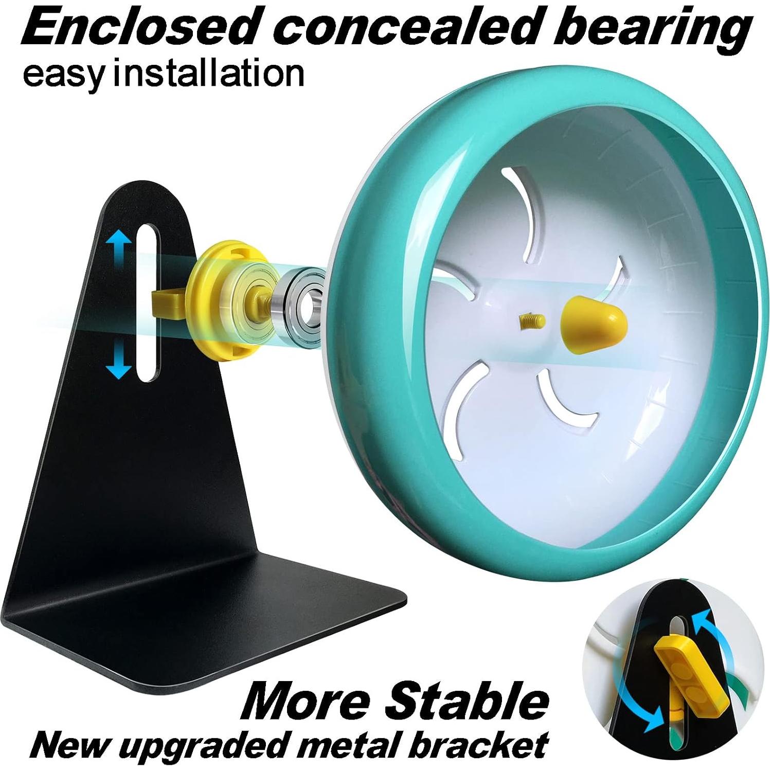 Rueda de Hámster 17.8 cm TieLishor Silenciosa Ajustable Azul