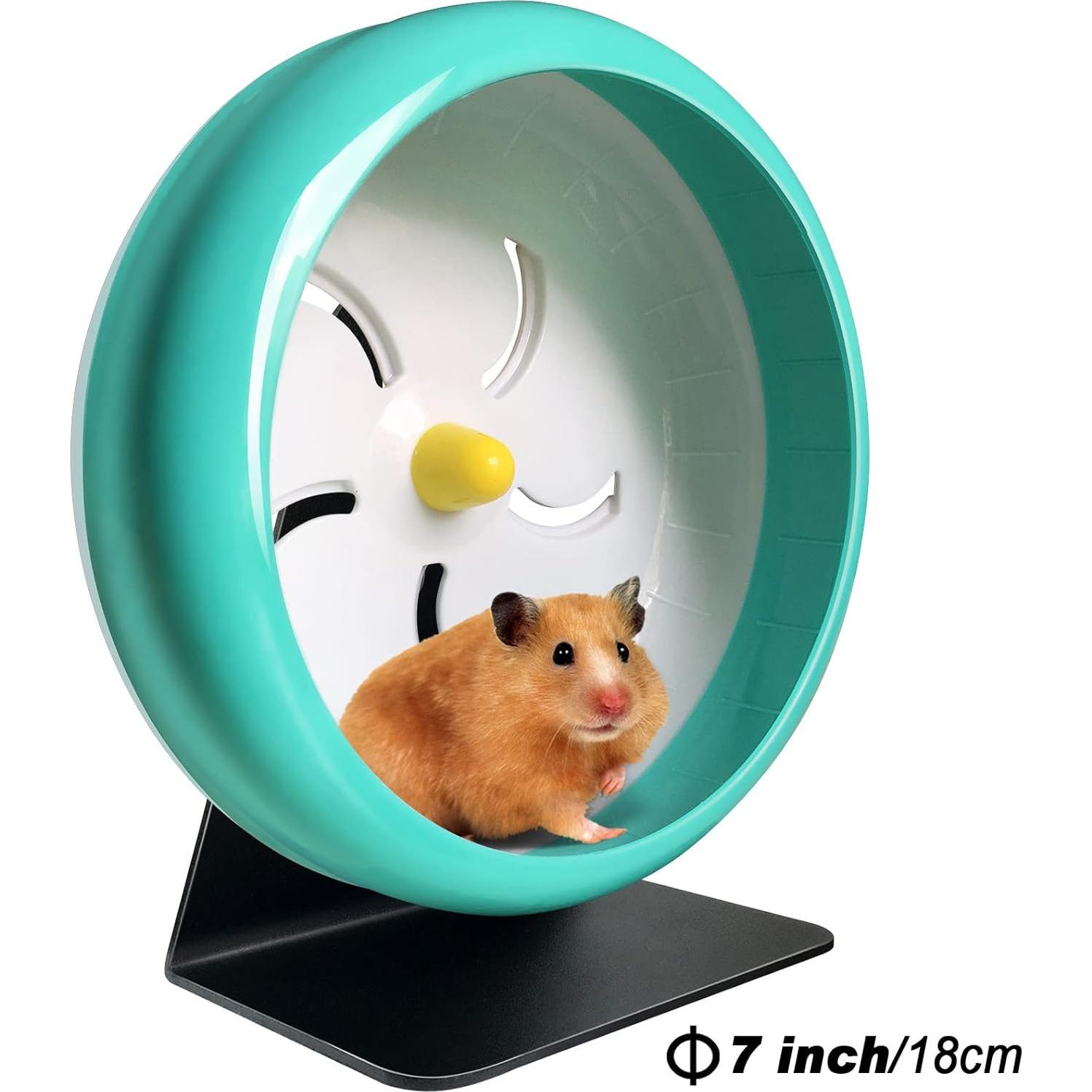 Rueda de Hámster 17.8 cm TieLishor Silenciosa Ajustable Azul