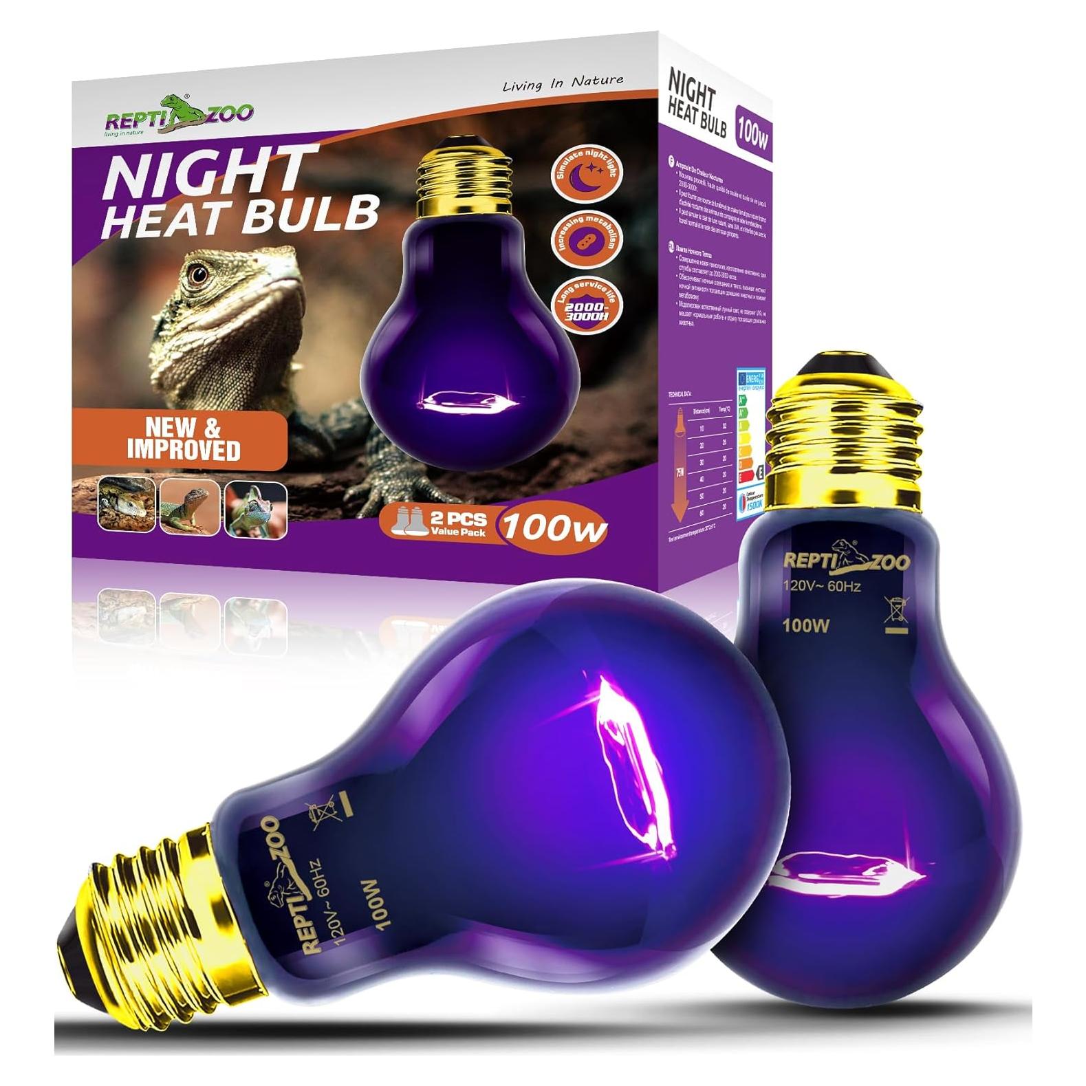 Lámpara de Calor Nocturna REPTI ZOO 100W E26/E27 para Reptiles