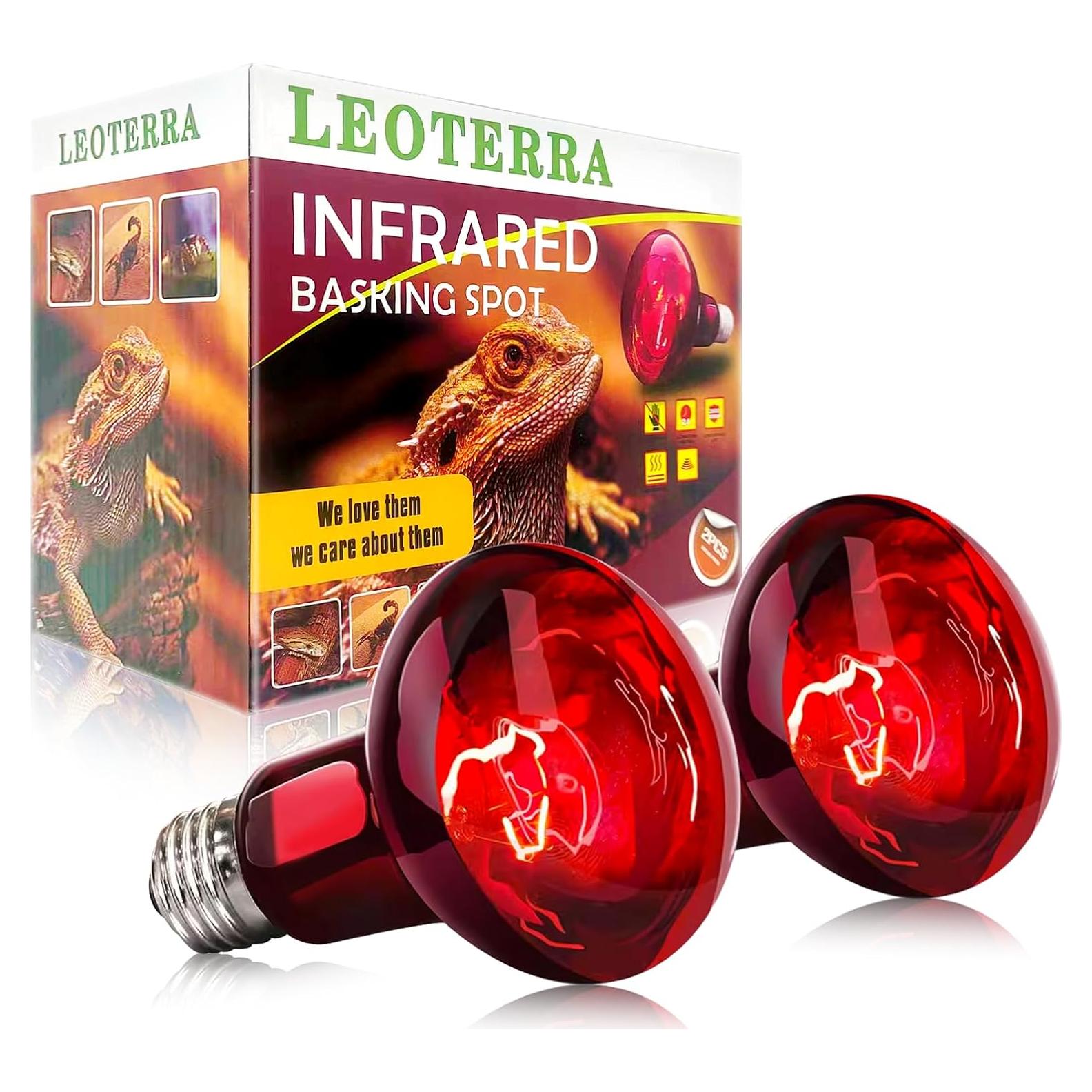 Lámpara de Calor Roja Regulable LEOTERRA R80 para Reptiles 2PACK