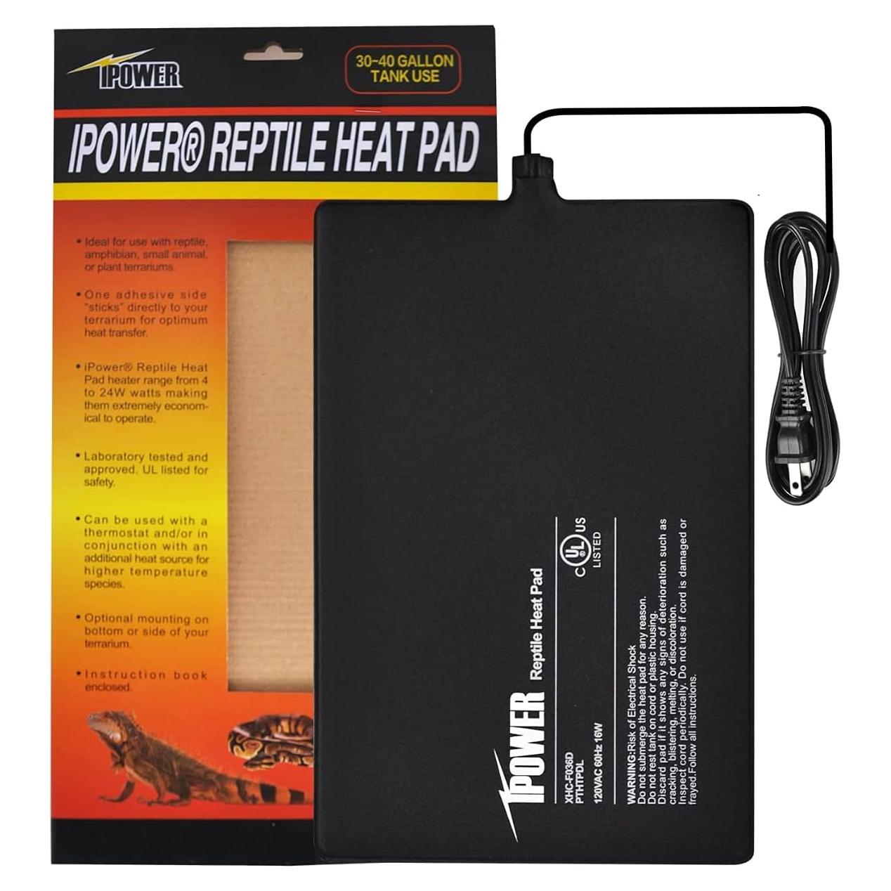 Almohadilla Térmica para Reptiles iPower 20x30cm 16W