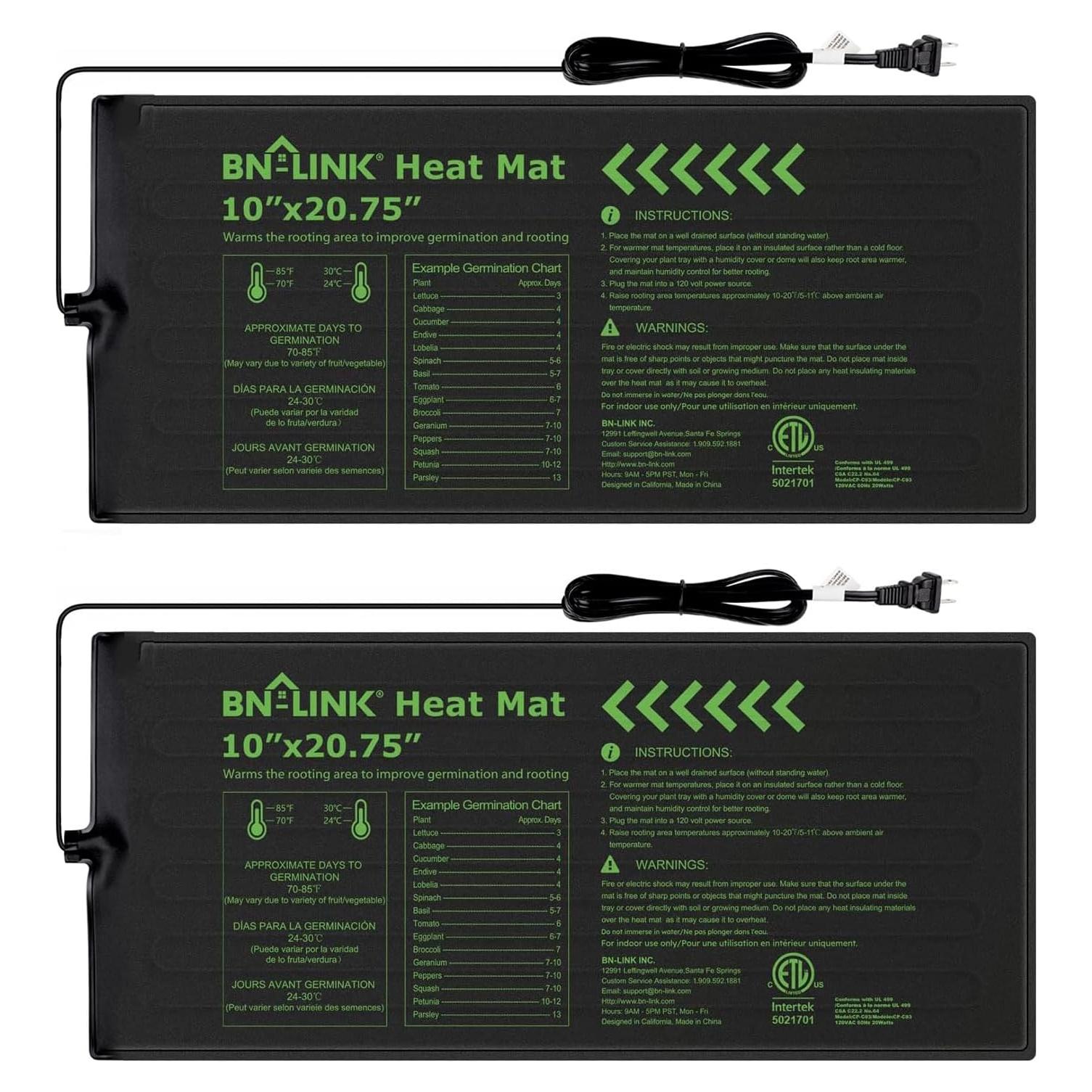 Almohadilla Térmica BN-LINK para Plántulas 10x20 cm - 2 Paquete