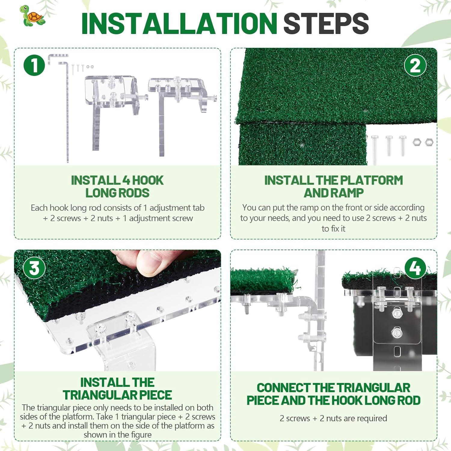 Plataforma de Sol para Tortugas Reallnaive 33 x 17.5 cm Ajustable