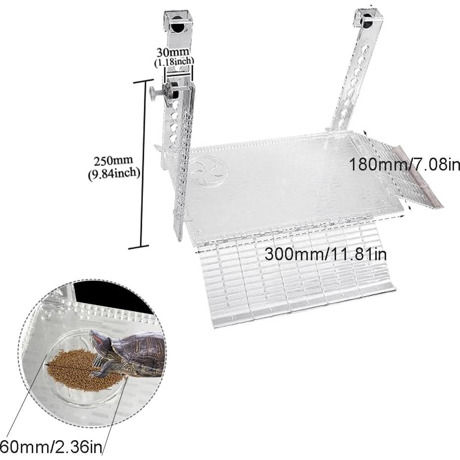 Plataforma de Sol para Tortugas YXQ Grande Acrílico 30x18cm