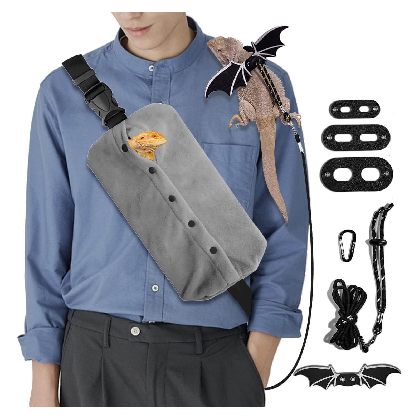 Arnés y Correa de Cuero Ajustable WATFOON + Bolsa Transportadora XL