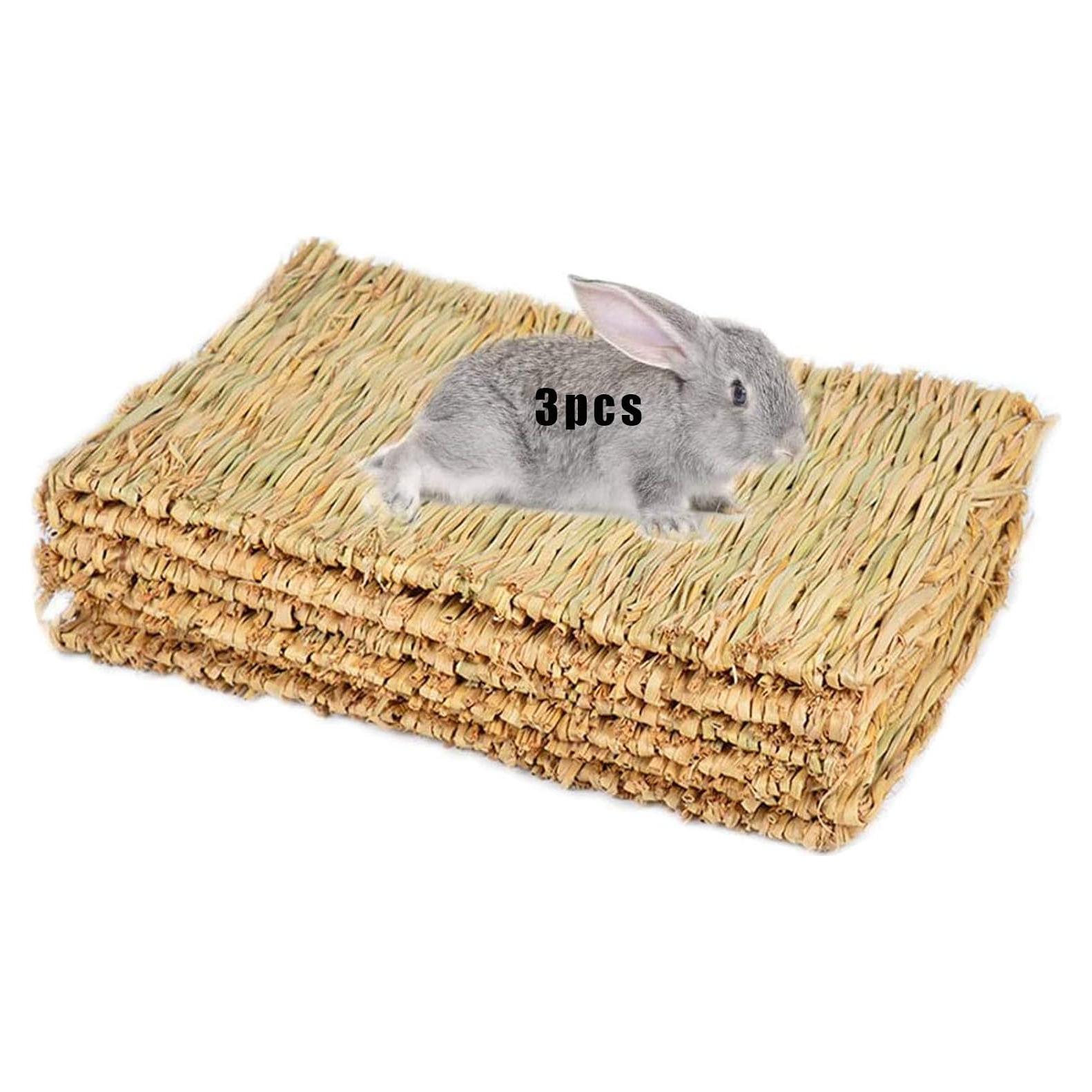 Alfombra de Hierba Natural Hamiledyi para Mascotas - 3 Piezas