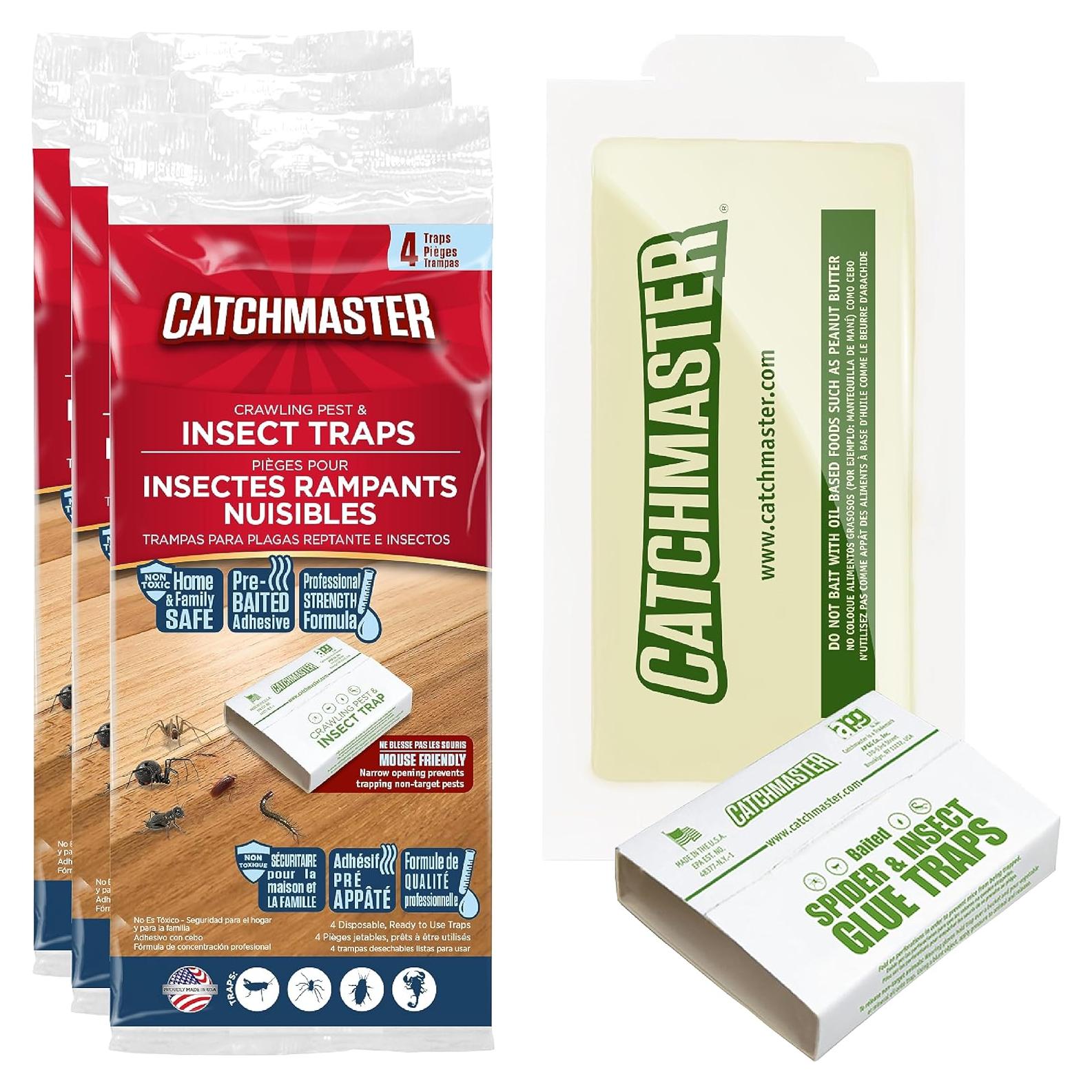 Trampas de Pegamento Catchmaster para Insectos y Plagas - 12 Unidades