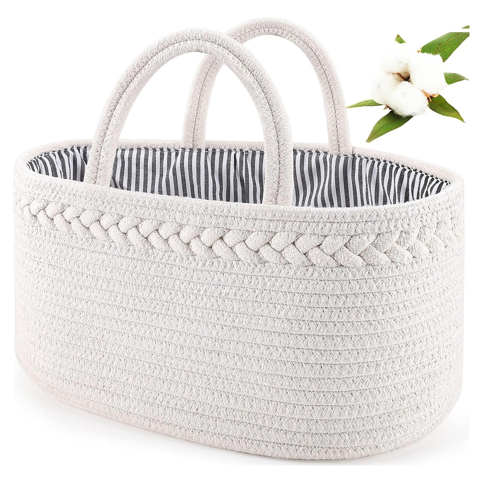 Cesta de Pañales ABenkle Grande Algodón Blanco Organizador