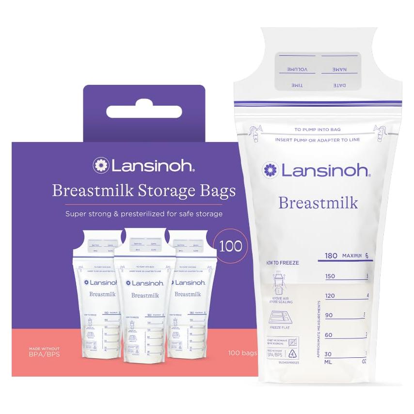 Bolsas de Almacenamiento de Leche Materna Lansinoh 100 Unidades 180 ml