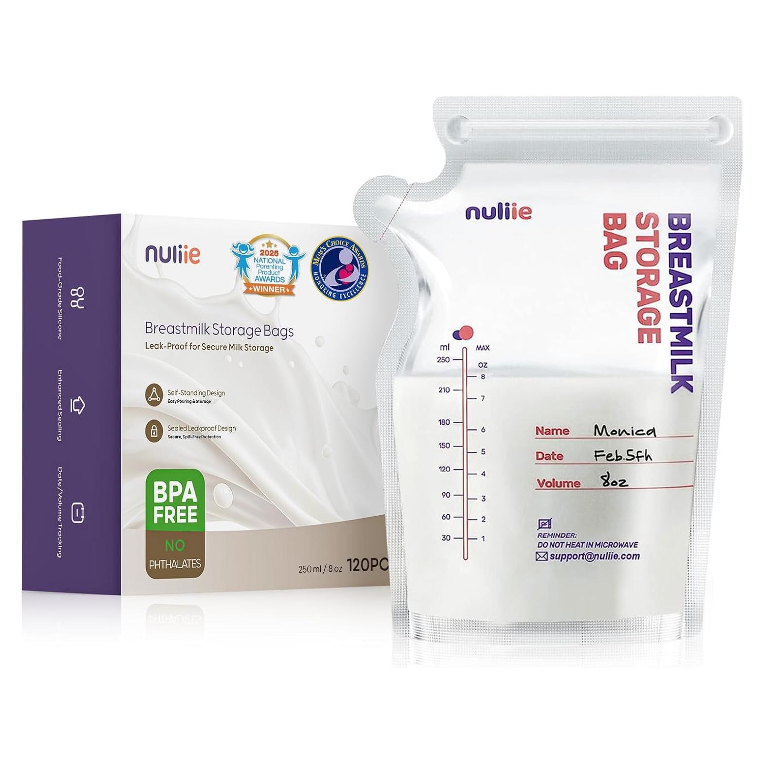 Bolsas de Almacenamiento de Leche Materna Nuliie 120 Pcs 236ml