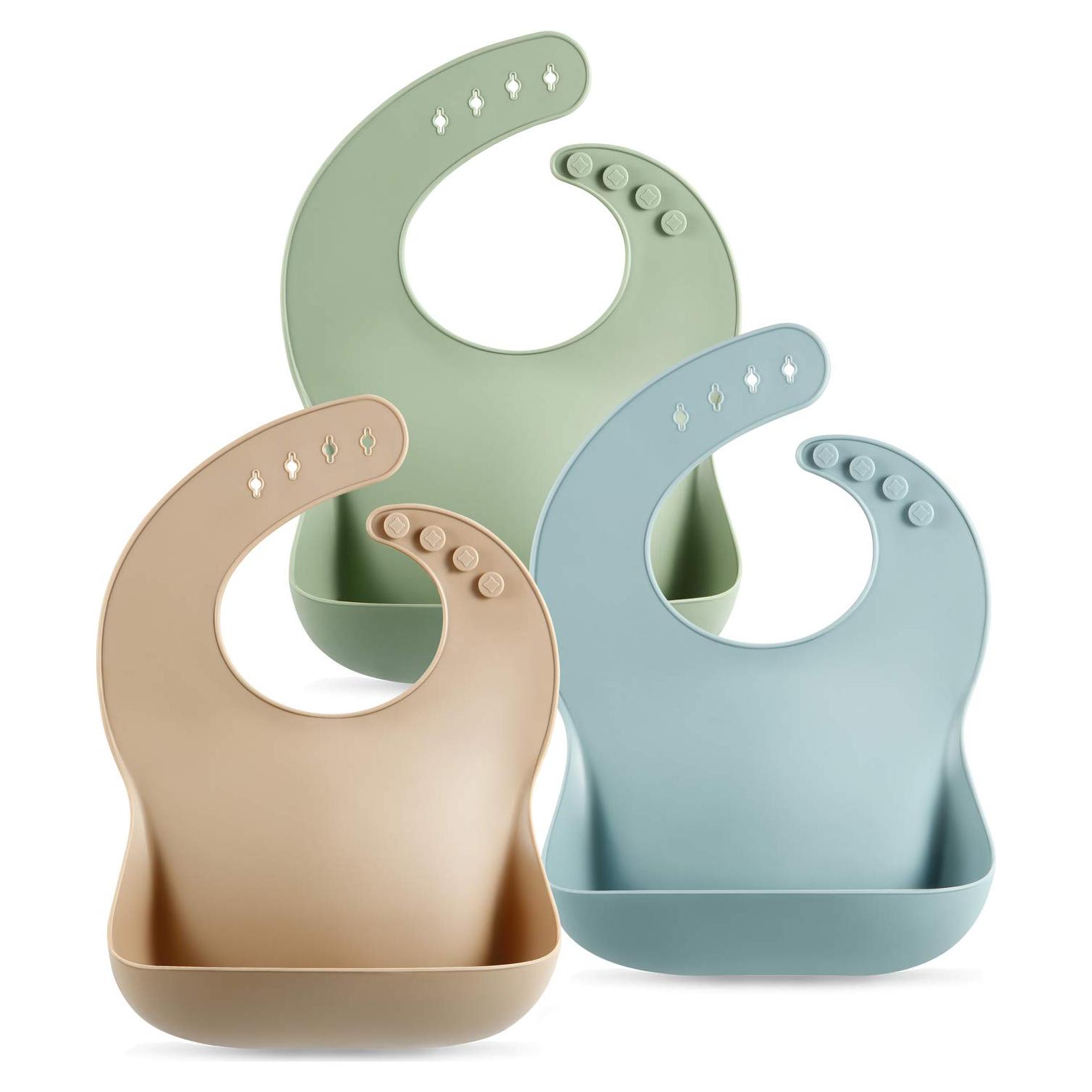 Set de 3 Baberos de Silicona PandaEar Unisex 0-6 Años