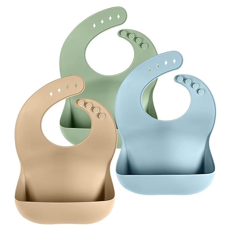 Conjunto de 3 Baberos de Silicona Cuddle Campus Ajustables